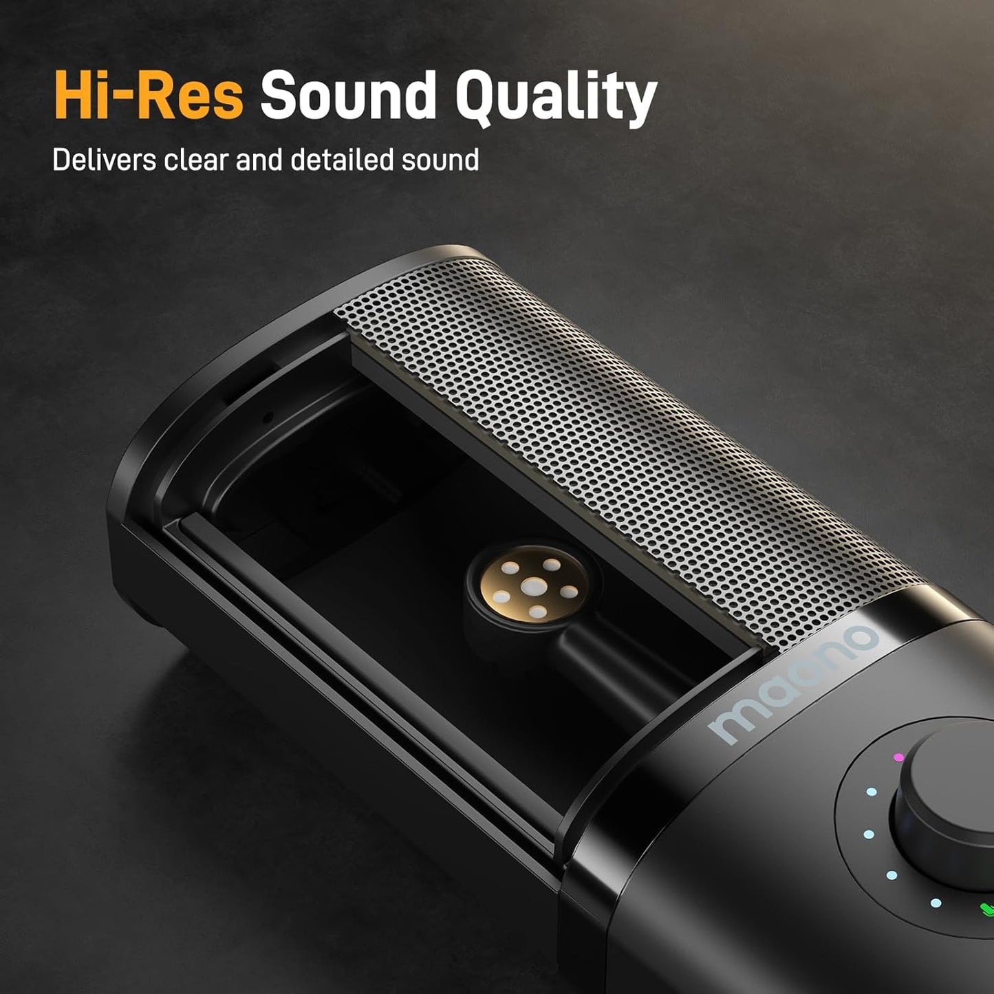 MAONO USB Condenser Microphone-Studio Mic with Shock Mount, Boom Arm, Software, Mute, Gain Knob, Volume Control for Streaming, Recording, Singing, Podcasting, Content Creation, Audiobooks-PM450