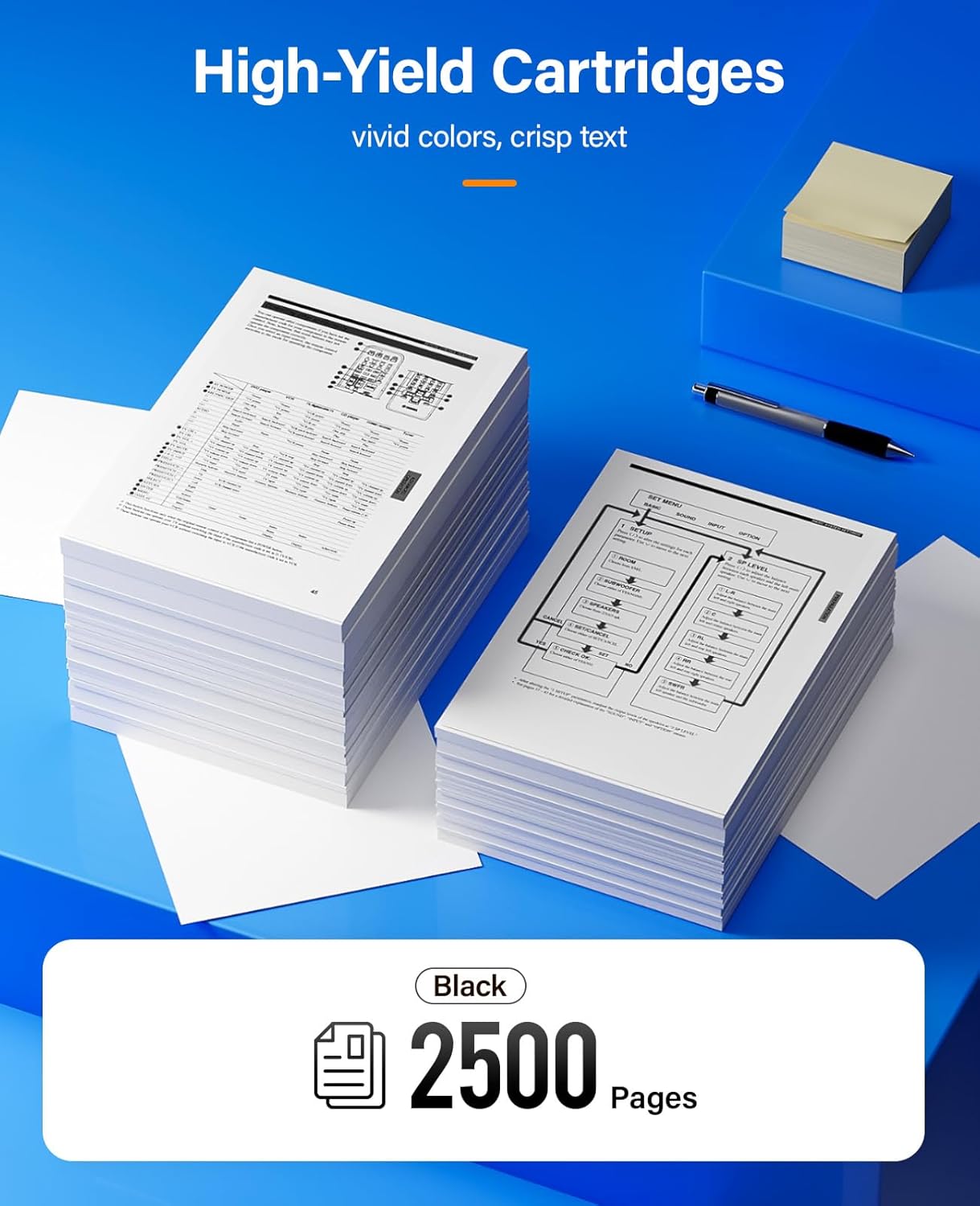 MLT-D105L Toner Cartridge Black 2-Pack High-Yield Replacement for Samsung MLT-D105L D105L Compatible with Samsung ML-2525 ML-2540 ML-2580N ML-1910 ML-1915 SCX-4623F SCX-4623FN SCX-4600 SF-650 Printers