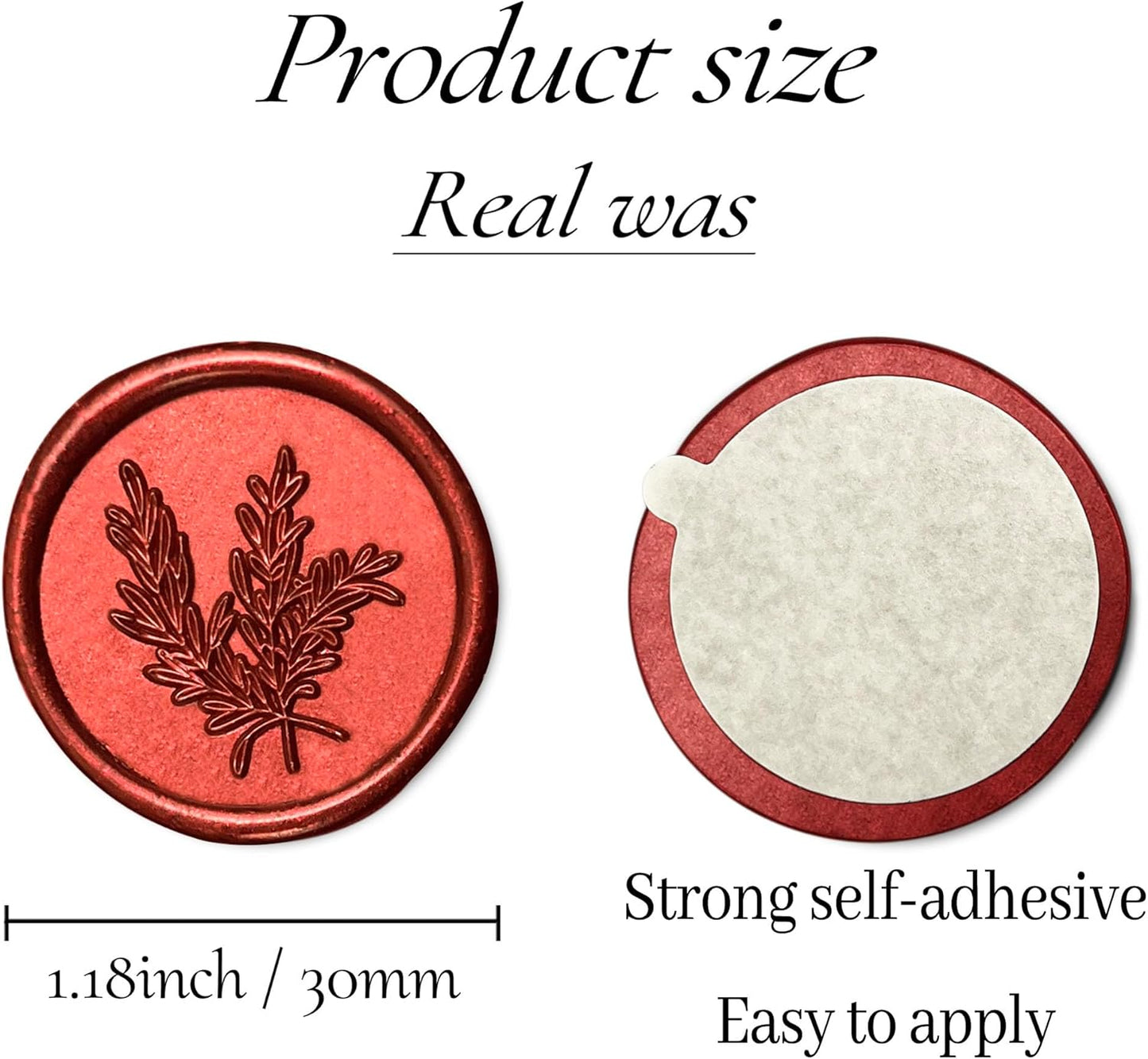 25Pcs Wax Seal Stickers Handmade Envelope Seals Self Adhesive Wax Stickers for Wedding Party Invitations, Envelope, Gift Wrap, Christmas(Rosemary Style, Red)