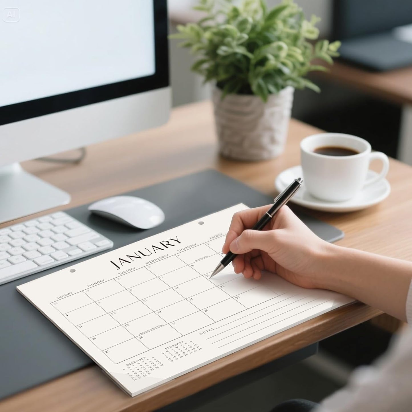 Jotsome Desk Calendar 2025-2026, Desk Pad Calendar From Now to December 2026 14x10.5 inch, Desk Blotter Calendar for Home and Office, Easy Planning
