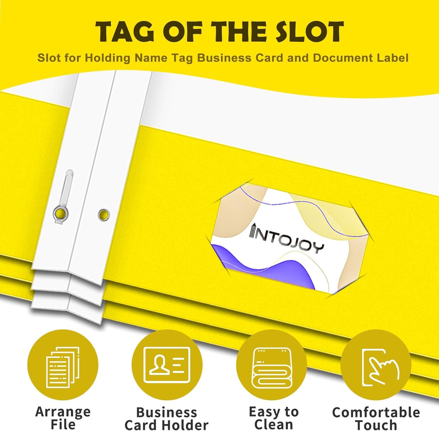 Folders with Pockets,IntoJoy 50 Pack Two Pocket Folders Business Card Holder Paper Folders with Prongs for School Office Filing Cabinet Resume Portfolio (Yellow)