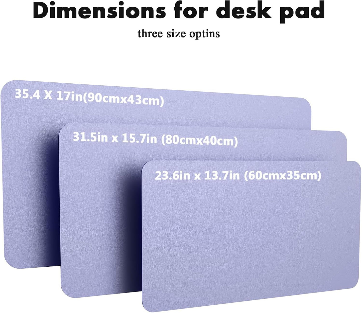 YSAGi Double-Sided Desk Pad, 35.4"x17"Leather Desk Mat, Eco Cork Desk Pad Protector,Large Mouse Pad,Waterproof Desk Blotter for Office/Home(Purple)