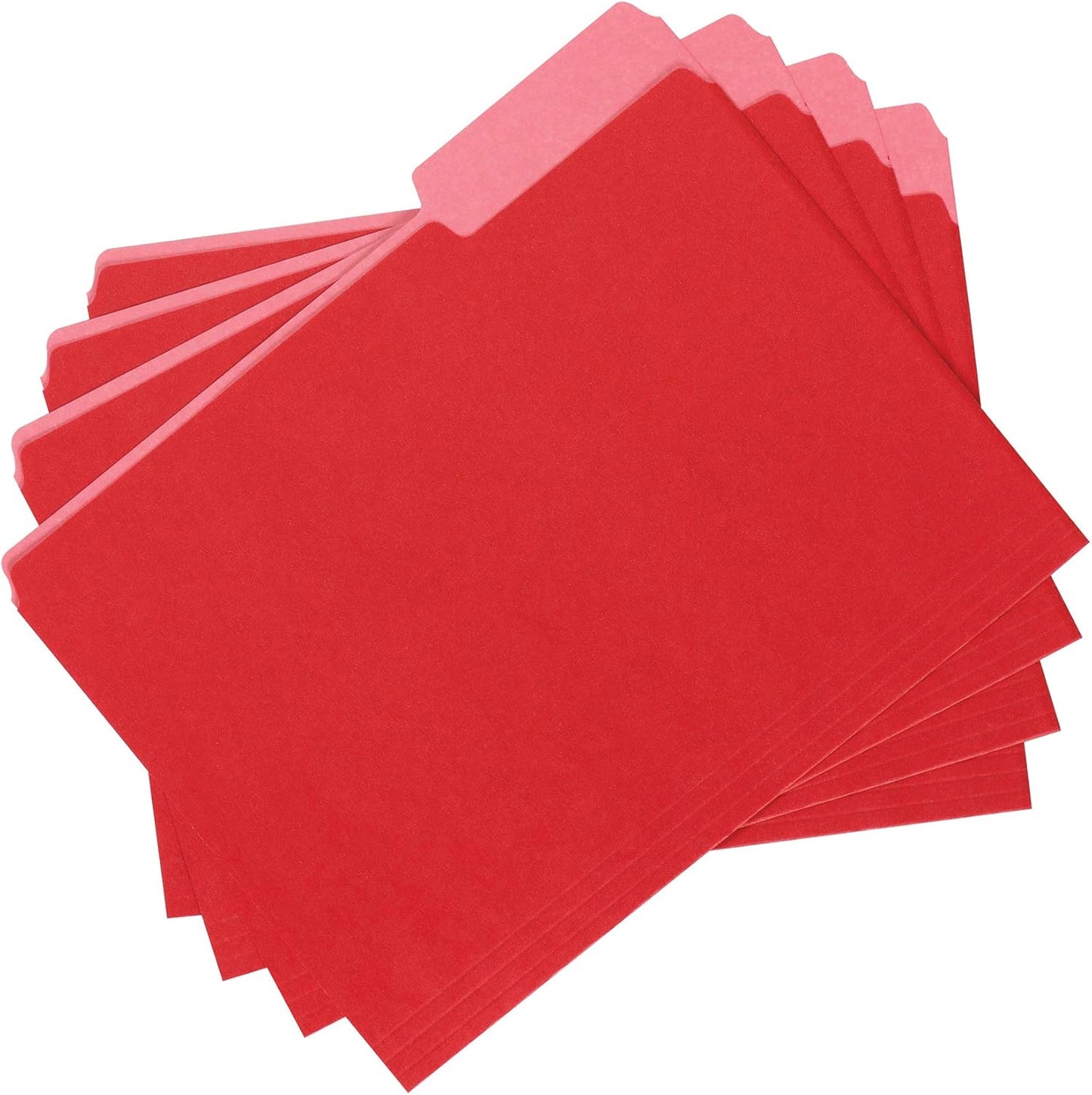 Amazon Basics File Folders, Letter Size, 1/3 Cut Tab, Red, 36-Pack
