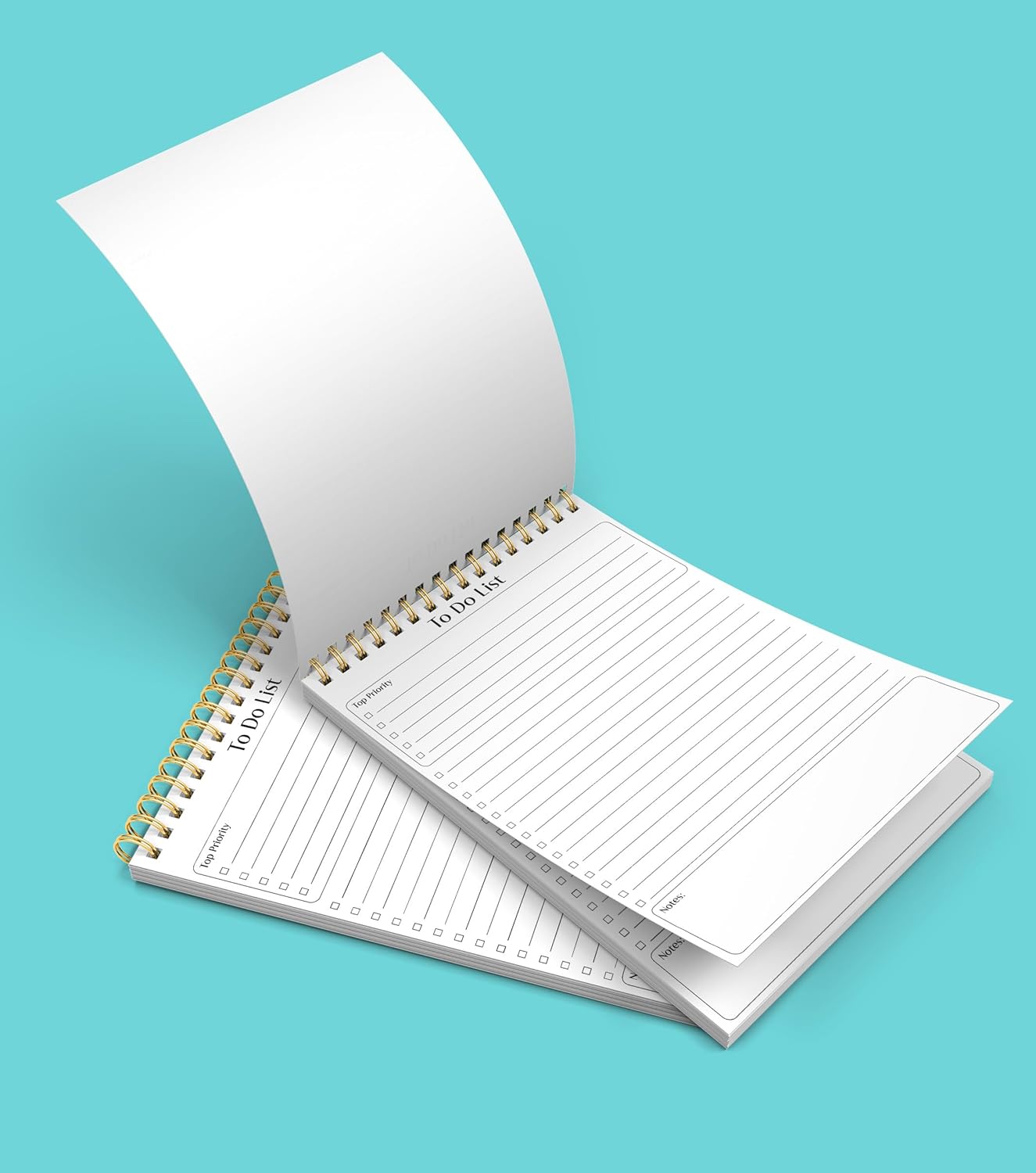 Better Office Products To Do List Mini Notepads, 5.5" x 8.5", Planning Note Pads, 50 Sheets Per Pad, Double Wire Spiral, Daily Agenda Productivity Checklist Organizer (2 Pack)