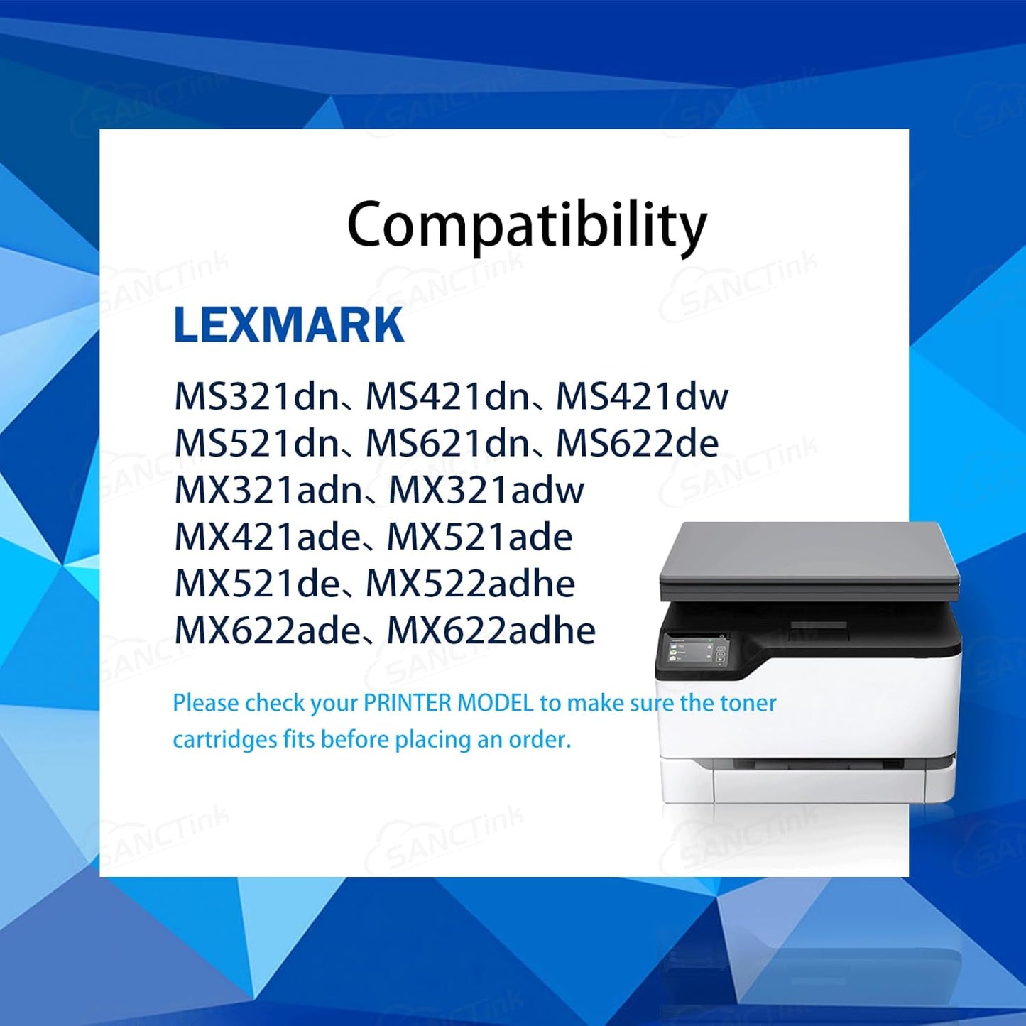 56F1H00 High Yield Toner Cartridge 15000 Pages (with Chip) Compatible with Lexmark 56F1H00 56F1000 for MS321 MS421 MS521 MS421dn MS321dn MS521dn MS621 MX521 MS622 MX421 MX622 MX622 MX522 Printer