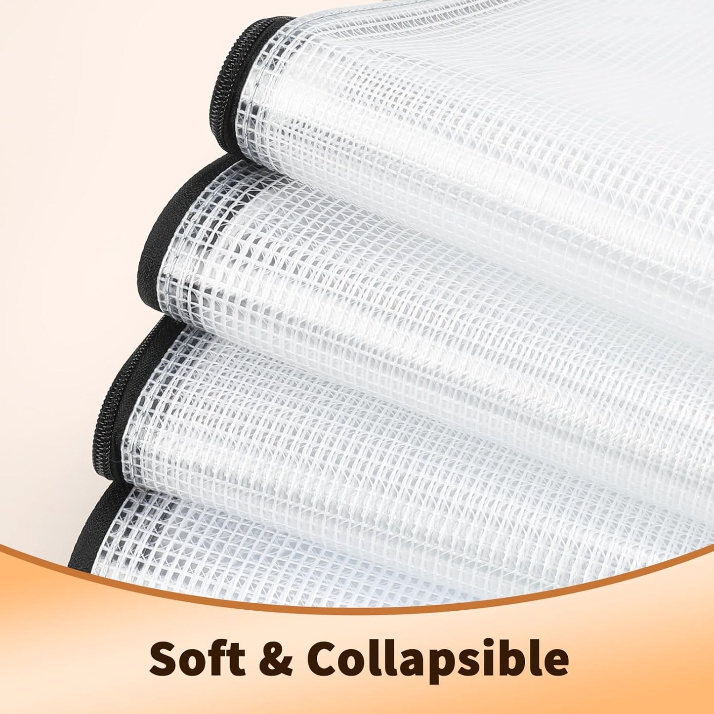 Umriox Zipper Mesh Document Pouch, 14.9x11.0 (Black, 18 Packs), Clear Zipper Pouches, Waterproof Zipper Pouches for Craft Projects Office Supplies Cosmetics Travel Storage