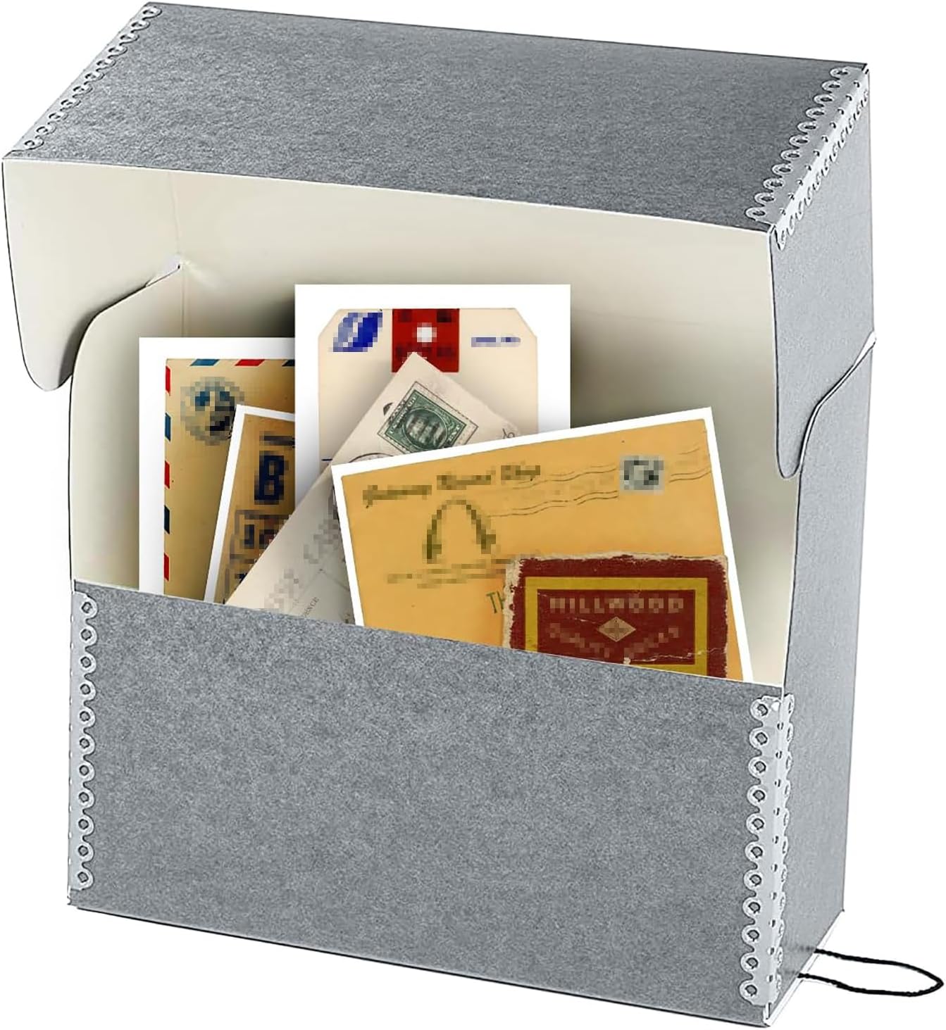 Lineco Archival Document Storage Box with Metal Edge, Acid-Free Gray Boxboard, Organize and Store Files, Prints, Photos, Jumbo-Sized Case 15.5" x 12.5" x 5" Wide, Pack of 2