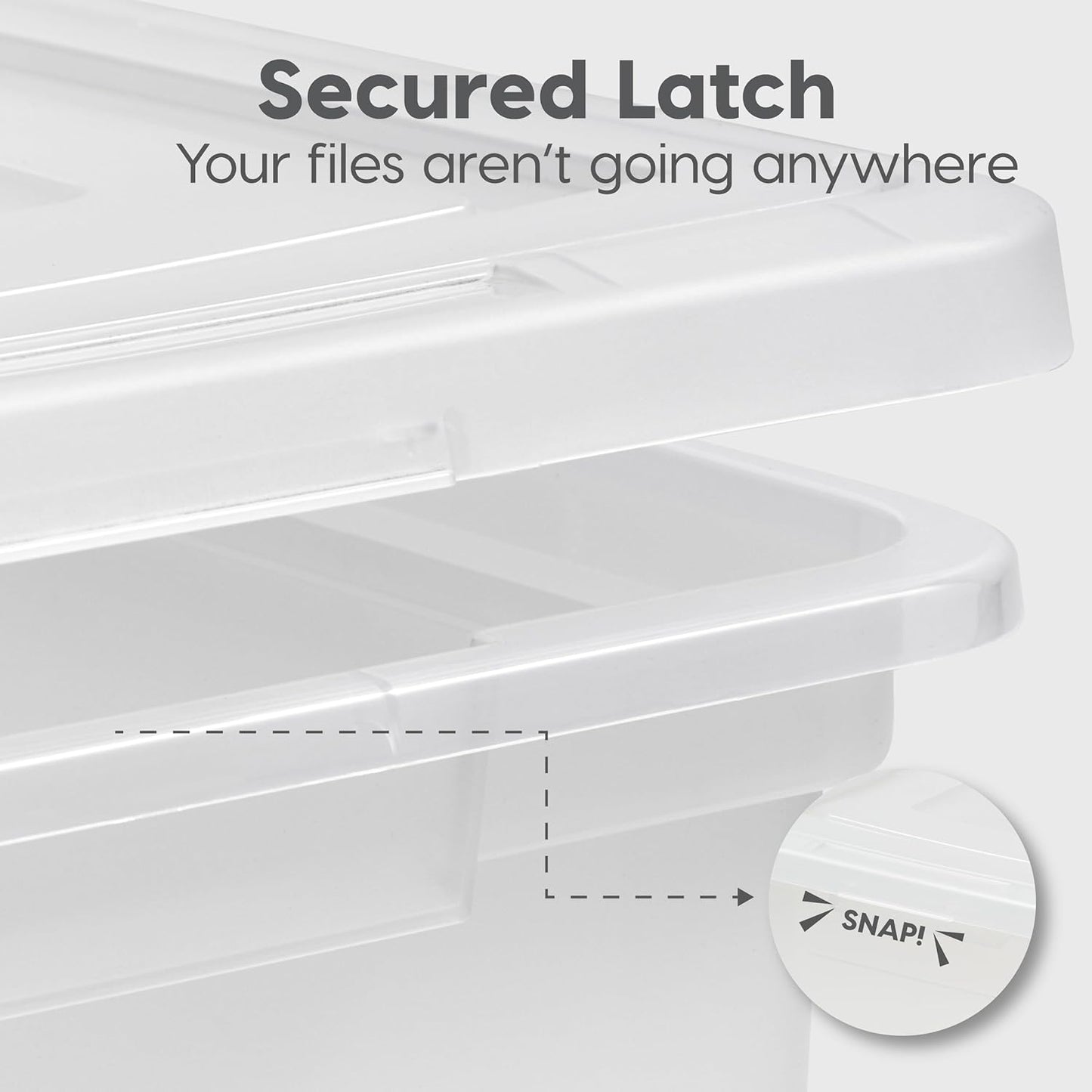 IRIS USA File Box File Organizer Plastic File Box for Letter/Legal File, BPA-Free Plastic Storage Bin Tote Organizer with Durable and Secure Latching Lid, Stackable and Nestable, Black 35 Qt. 1Pack