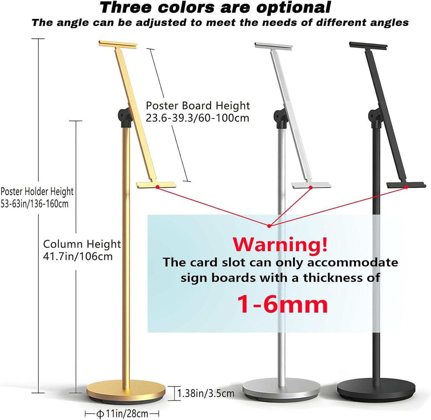 Heavy Duty Multi-angle Adjustable Metal Painting Easel Stand,Sign Holder Stand,Poster Stand with Round Base- Outdoor Floor Standing Indoor Display Holder(Black)