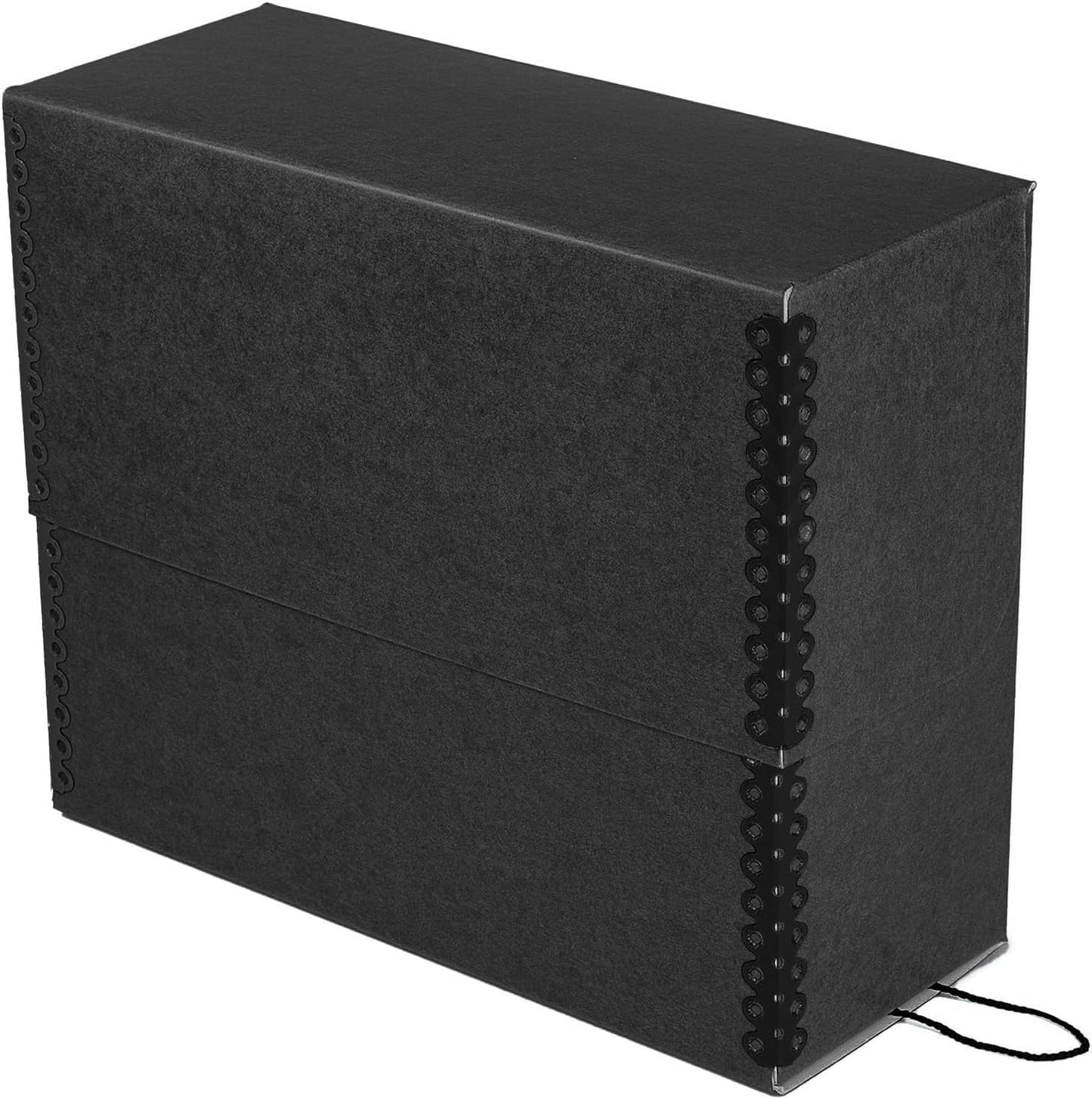 Lineco Archival Document Storage Box with Metal Edge, Acid-Free Black Boxboard, Organize and Store Files, Prints, Photos, Jumbo-Sized Case 15.5" x 12.5" x 5" Wide, Pack of 2