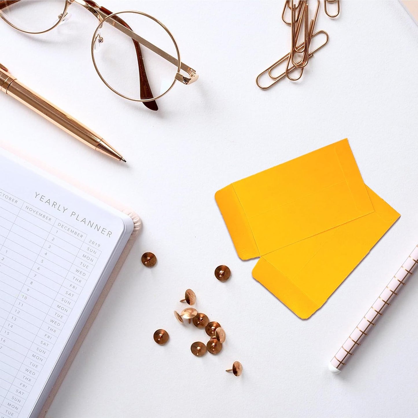 #1 2400 Pcs Small Coin Envelopes 2.25" x 3.5" with Gummed Flap, Yellow Kraft Mini Envelopes for Storing Keys, Stamps, Seeds, Tips and Small Items (2400)