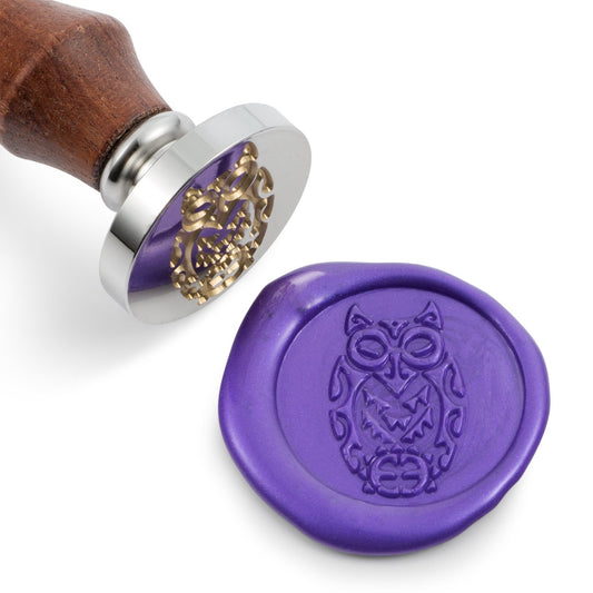 Mceal Wax Seal Stamp,Silver Brass Head with Rosewood Handle, 1.2"(30mm) Dia (Owl)