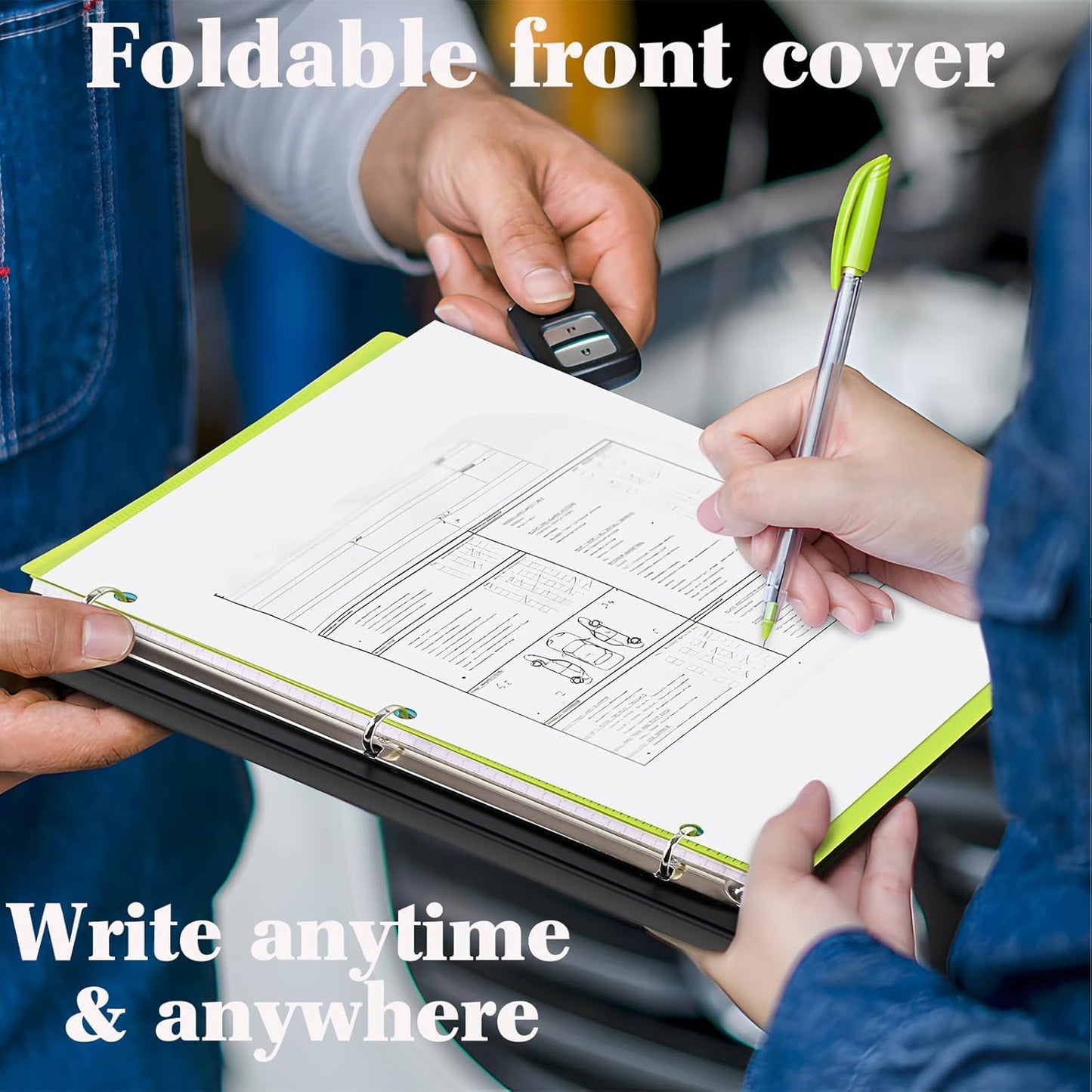 INFUN Telescoping 3 Ring Binder, Portable Plastic 0.75 inch 3 Ring Binder with Telescoping Spine and Foldable Front Cover Holds 8.5" x 11" Paper for School,Office and Homes-Blue