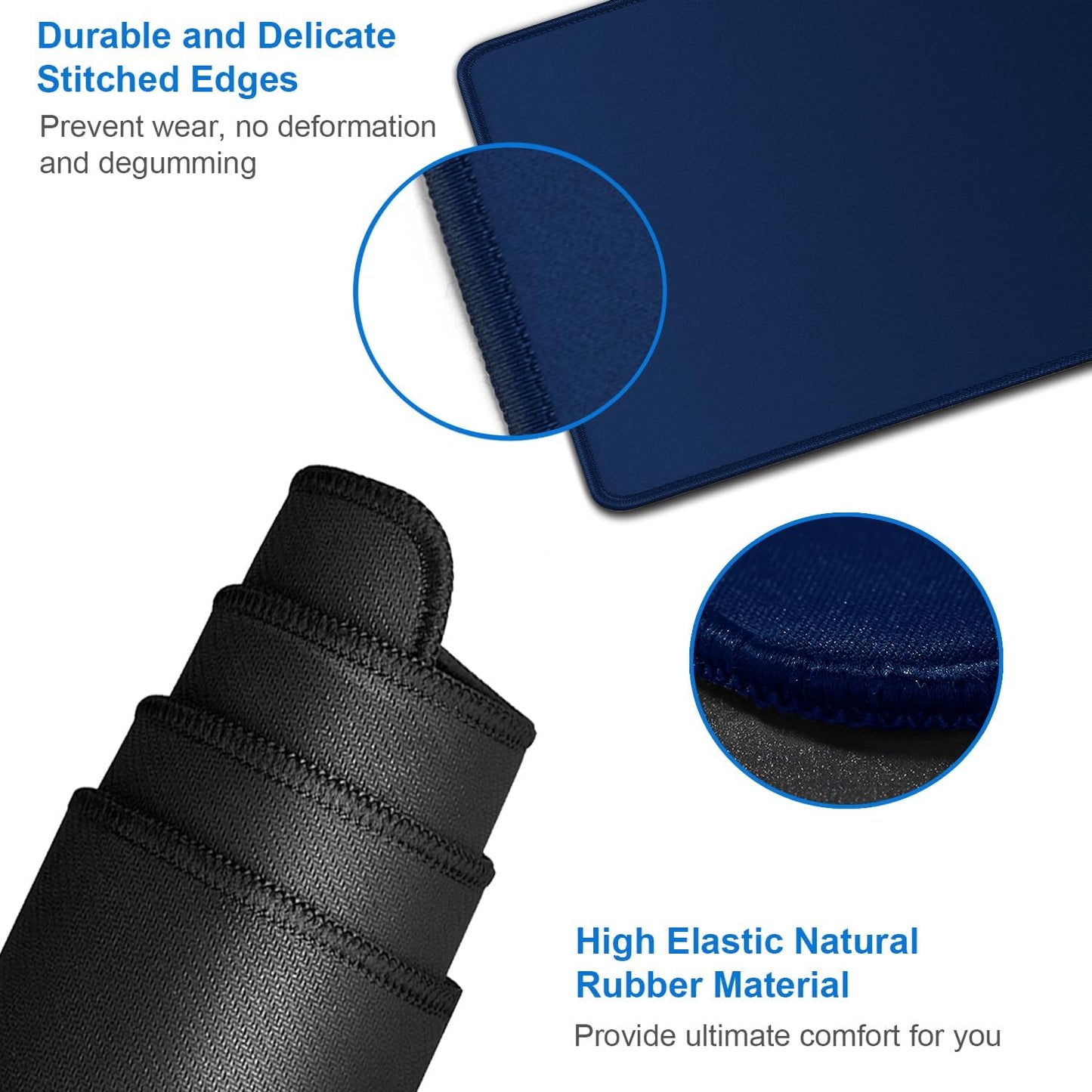 Large Mouse Pad, 31.5x15.7 inch Large Extended Computer Keyboard Mouse Mat, Water Resist Non-Slip Mousepad Rubber Base Long XXL Desk Mouse Pad for Work & Gaming, Office & Home, Dark Blue