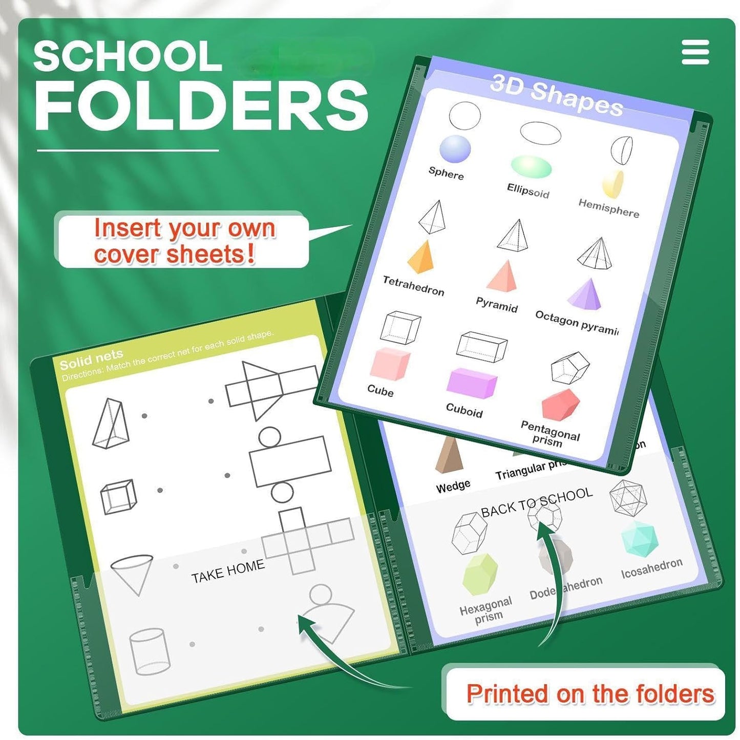 Henoyso 72 Pcs Plastic Take Home Folders with 2 Pockets Parent Teacher Classroom Communication Homework Folder for Students Parent Teacher Connect (Dark Green)