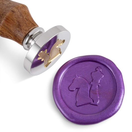 Mceal Wax Seal Stamp,Silver Brass Head with Rosewood Handle, 1.2"(30mm) Dia (Chess)