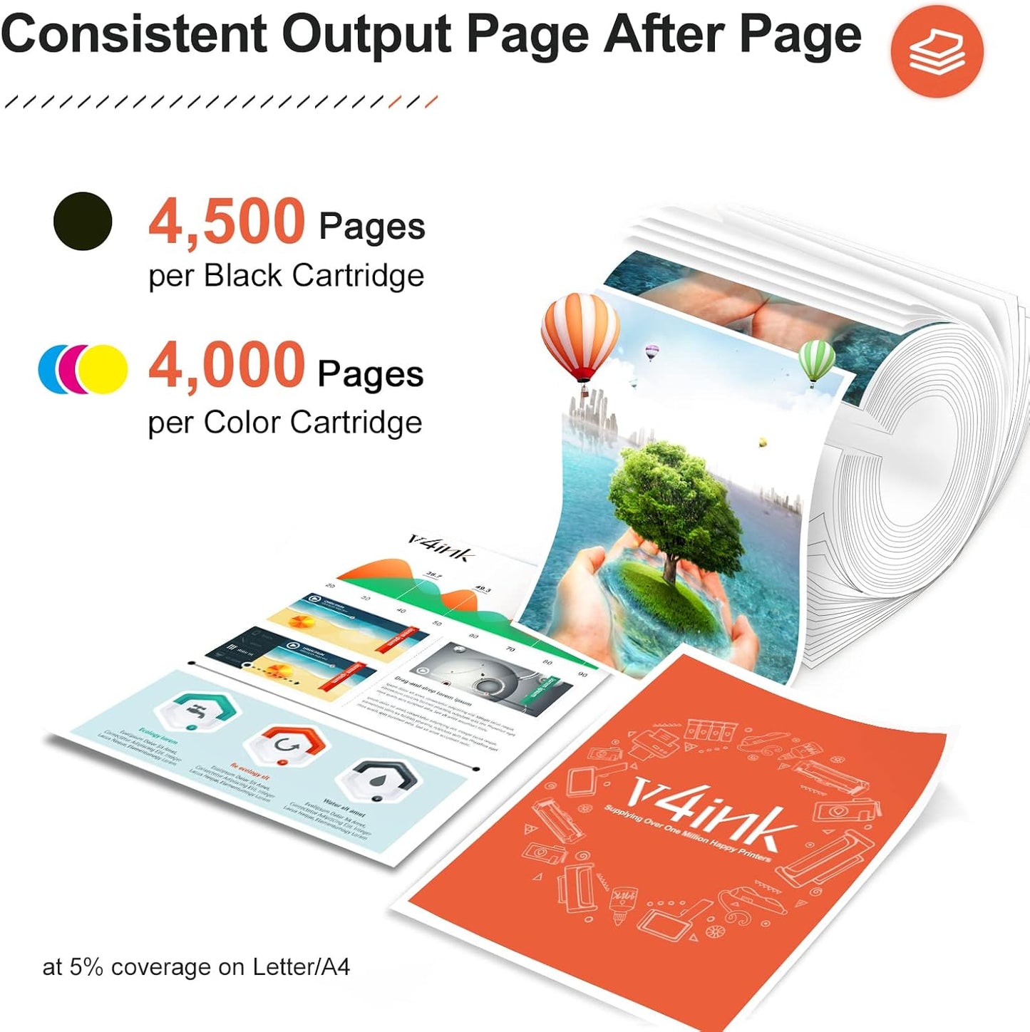 v4ink TN-433 TN-431 Compatible Toner Cartridge Replacement for Brother TN433 TN431 TN433BK to use with Mfc-L8900Cdw Mfc-L8610Cdw Hl-L8260Cdw Hl-L8360Cdw Hl-L8360Cdwt Hl-L9310CDW (Color Set)