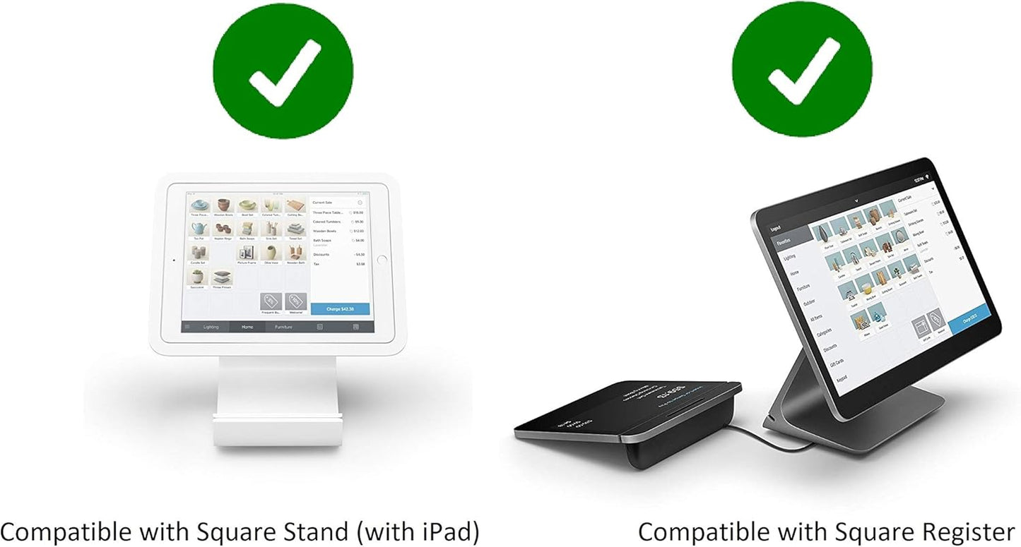 Hardware Bundle for Square - Cash Drawer, Mounting Brackets, Thermal Receipt Printer, Barcode Scanner [Compatible with Square Stand and Square Register]