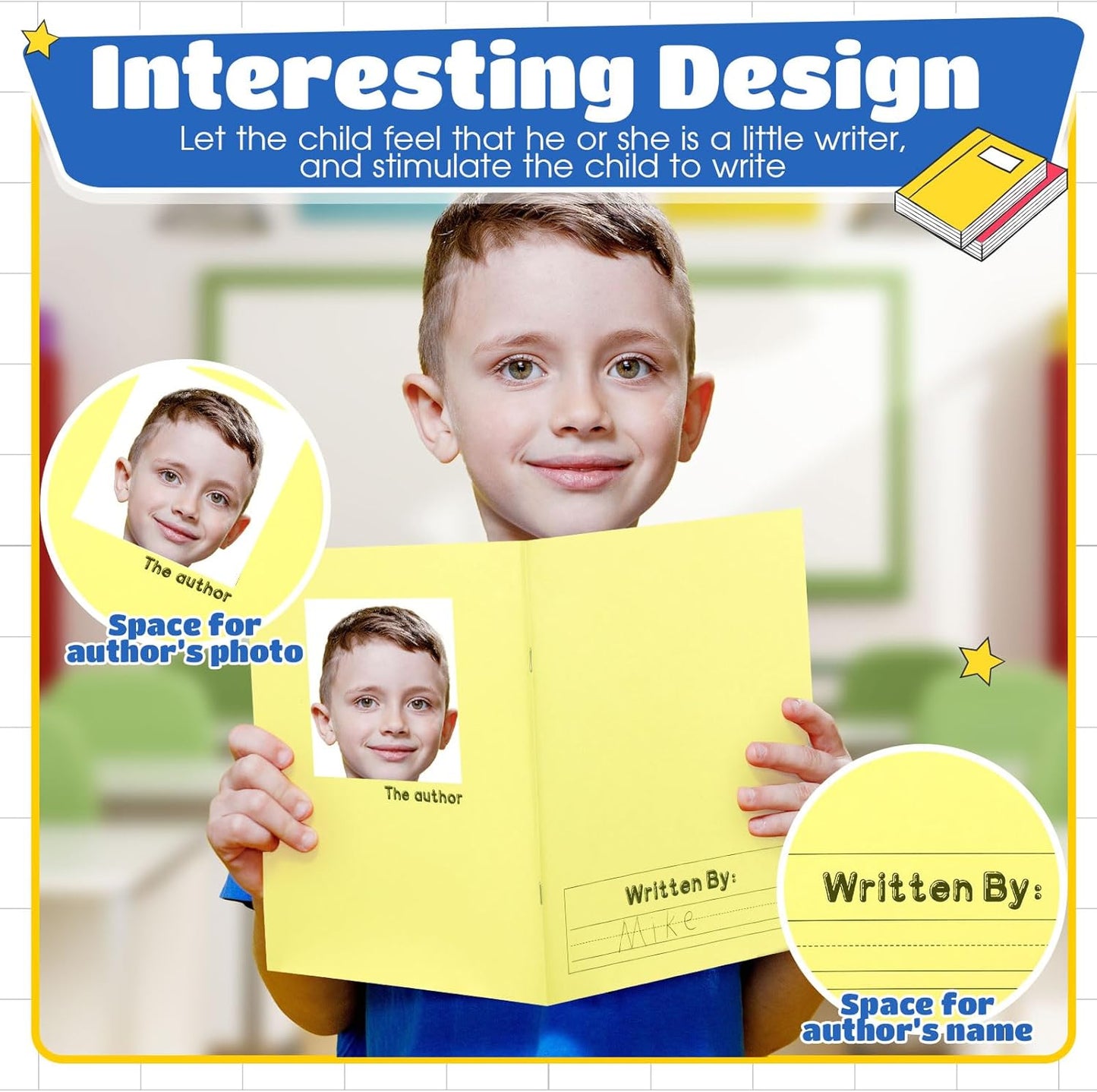 Henoyso 6 Pcs Primary Composition Notebook K-2 9 3/4 x 7 1/2 Inch Primary Journal, Back to School Supplies, Bulk Blank Writing Book for Kid to Write Draw Journal 60 Page Notebooks (Pastel Color)