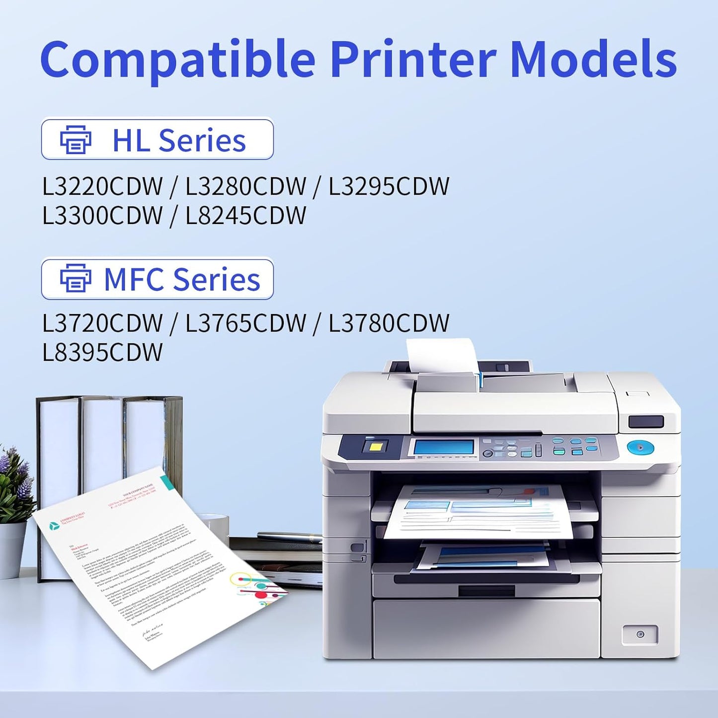 myCartridge Compatible Toner Cartridge Replacement for Brother TN229XL TN-229XL TN229 Toner Use for HL-L3280CDW MFC-L3780CDW MFC-L3720CDW HL-L3220CDW Printer,TN-229XLBK/C/M/Y with Chip 4-Pack
