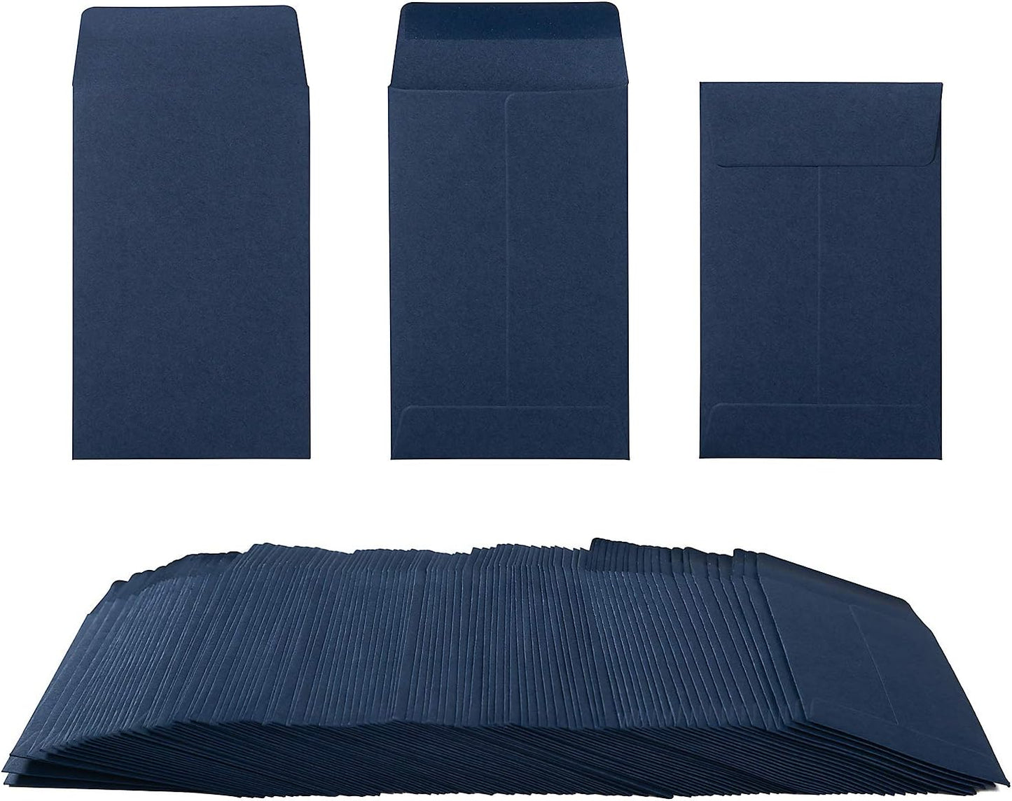100 Pack Small Coin Envelopes Self-Adhesive Kraft Paper Seed Envelopes Mini Parts Small Items Stamps Storage Packets Envelopes for Garden, Office or Wedding Gift (Navy Blue, 2.25×3.5 inch)