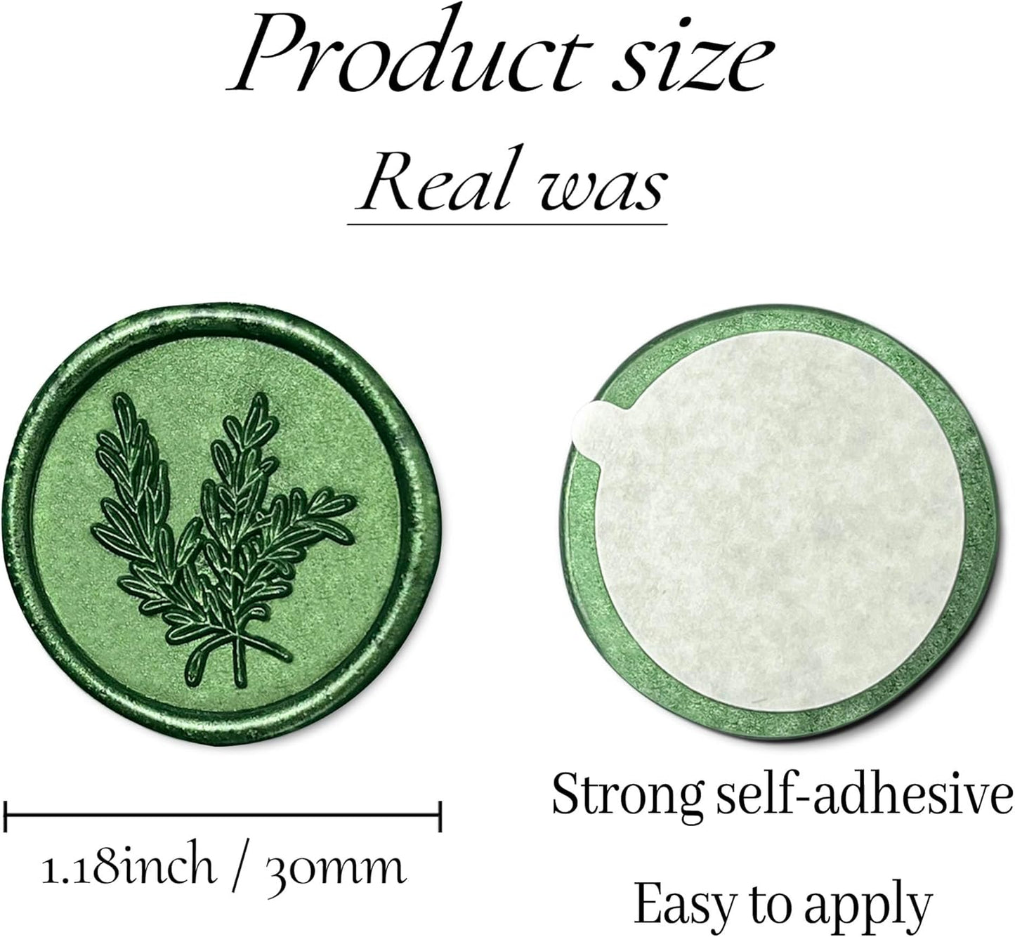 25Pcs Wax Seal Stickers Handmade Envelope Seals Self Adhesive Wax Stickers for Wedding Party Invitations, Envelope, Gift Wrap, Christmas(Rosemary Style, Green)