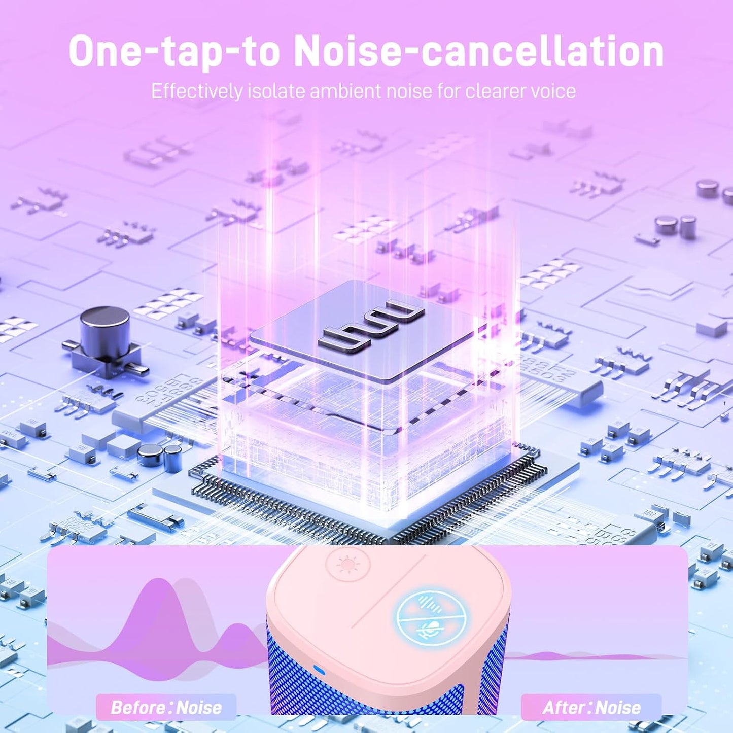 UHURU Gaming USB Microphone for PC: Streaming Computer Mic with Noise Cancellation - Condenser Mic with Controllable RGB for Gaming Streaming