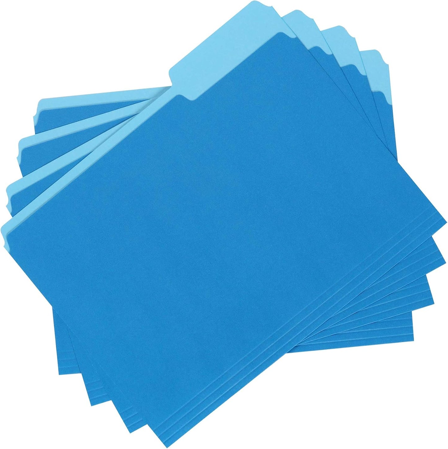 Amazon Basics File Folders, Letter Size, 1/3 Cut Tab, Sturdy with Tabs for Organizing and Filing, Blue, 36-Pack