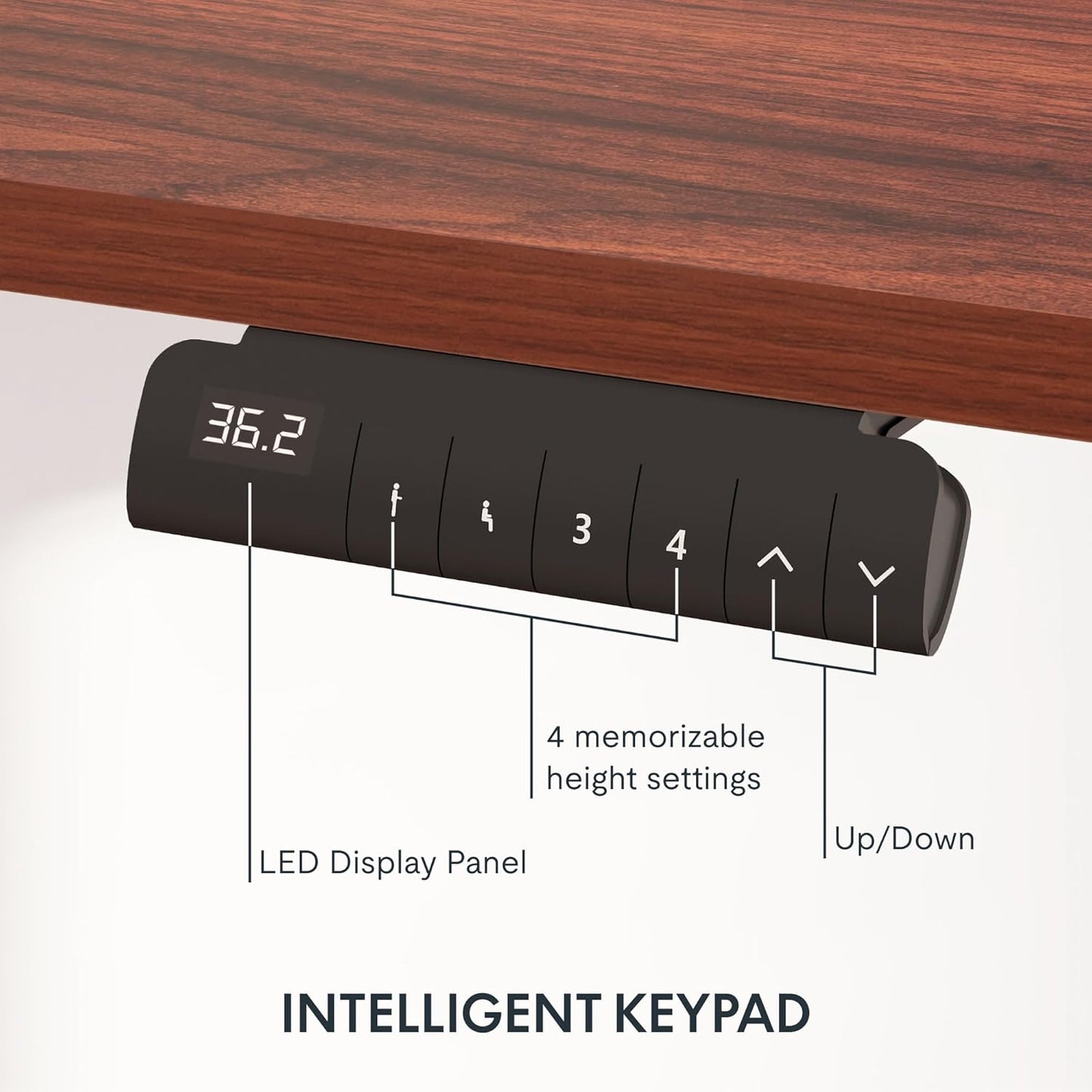FLEXISPOT E6 Essential 3 Stages Dual Motor Electric Standing Desk 48x30 Inch Whole-Piece Board Height Adjustable Electric Sit Stand Desk(White Frame + Mahogany Desktop, 2 Packages)