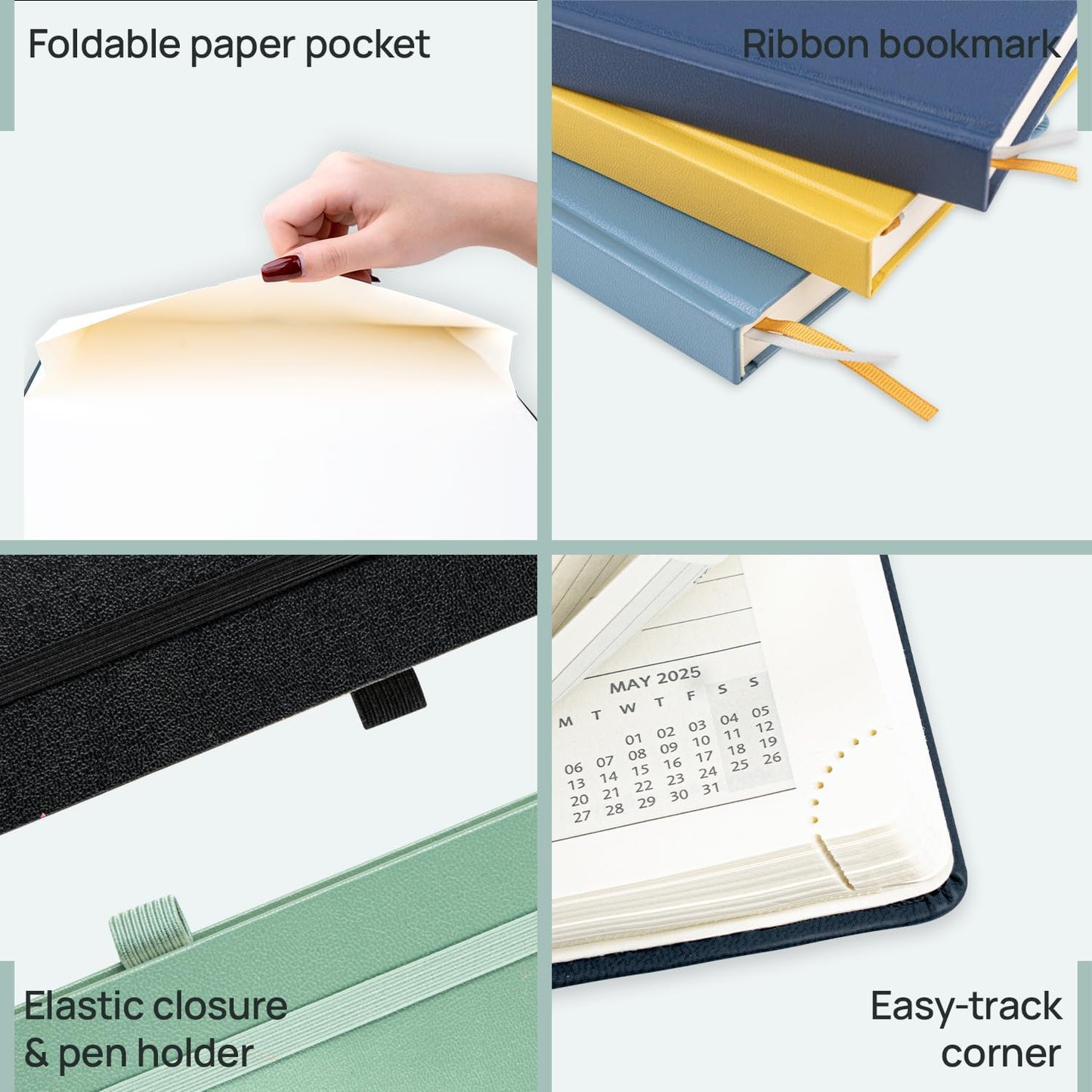 POPRUN 2025-2026 Daily Planner One Page Per Day (Medium - 5.75'' x 8.5'') - Academic Calendar (July 2025 - June 2026), 2025 Day Appointment Book with Monthly Tabs, Hardcover - Violet