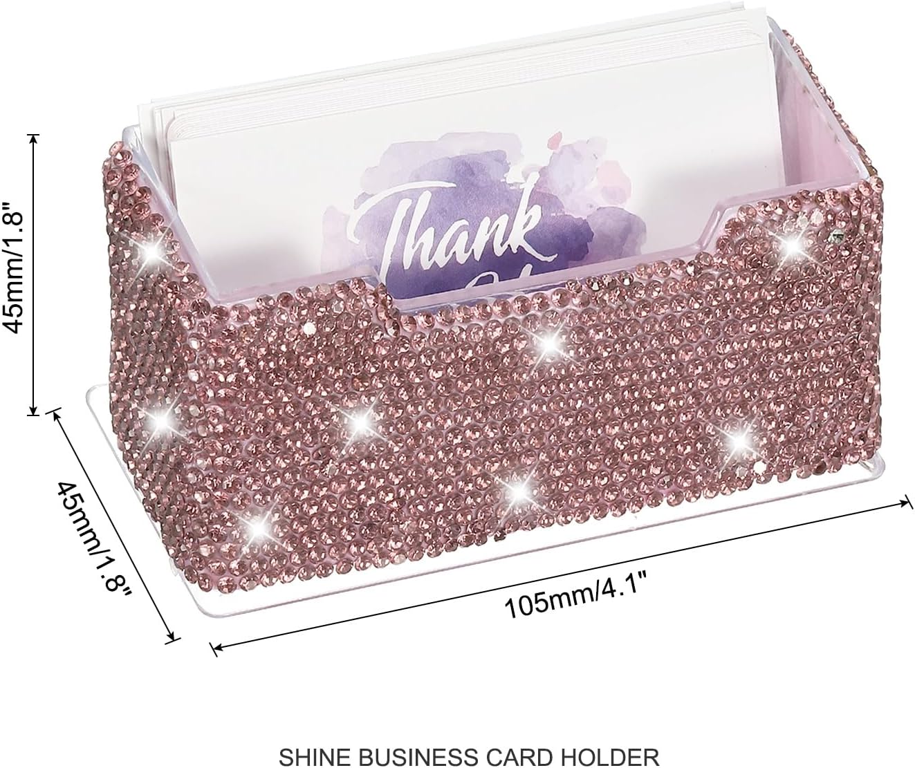 PATIKIL Rhinestone Business Card Holder, Crystal Business Card Holders Bling Business Card Organizer Display Stand for Desktop Desk Office Exhibition, Purple