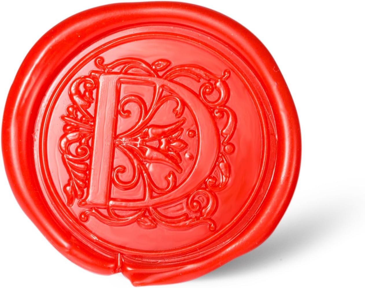 Mceal Wax Seal Stamp, Large Seal 1 1/5"(30mm) Dia, Silver Brass Head with Wooden Handle, Regal Letter A to Z Series (Letter D)