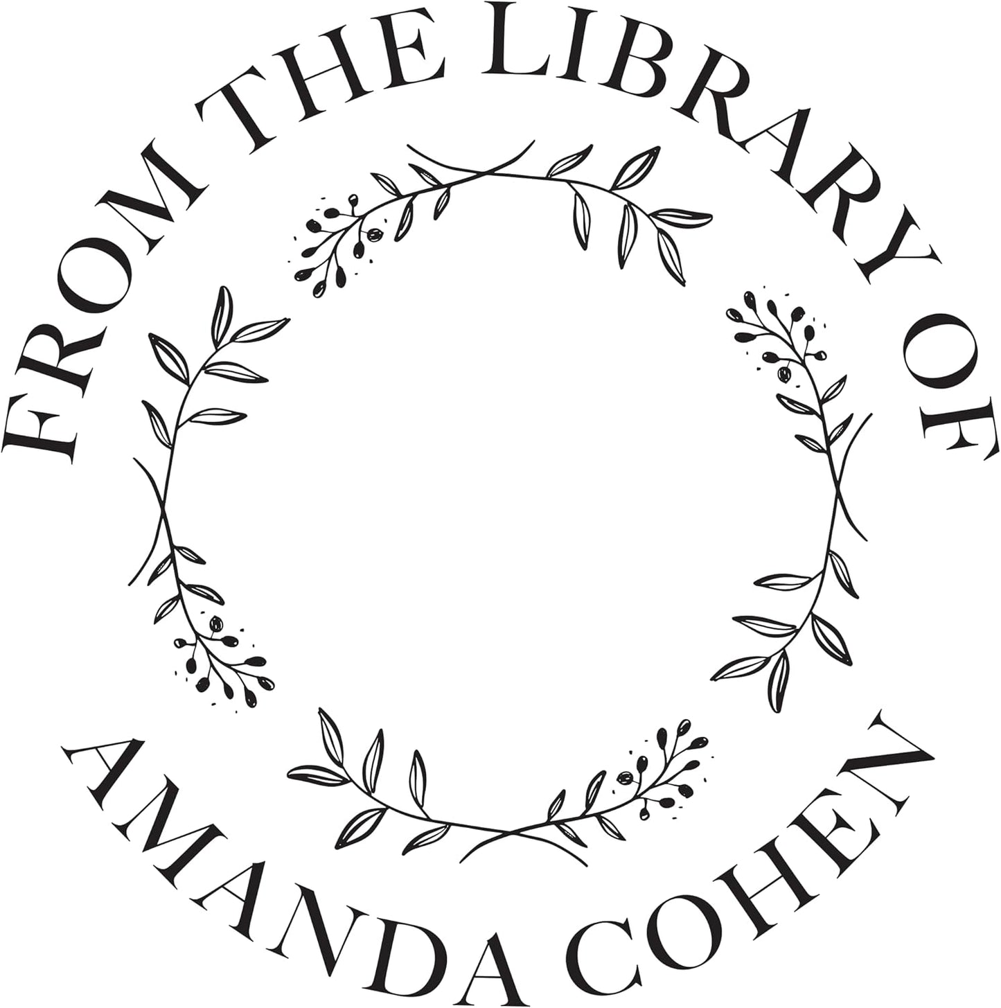 Personalized Book Embosser or Stamp Custom Round Library Embosser Teacher Library Book Stamp, Ex Libris Stamp, Gift for Book Lover | Wooden or Self Inking Stamp or Embosser (Wreath)