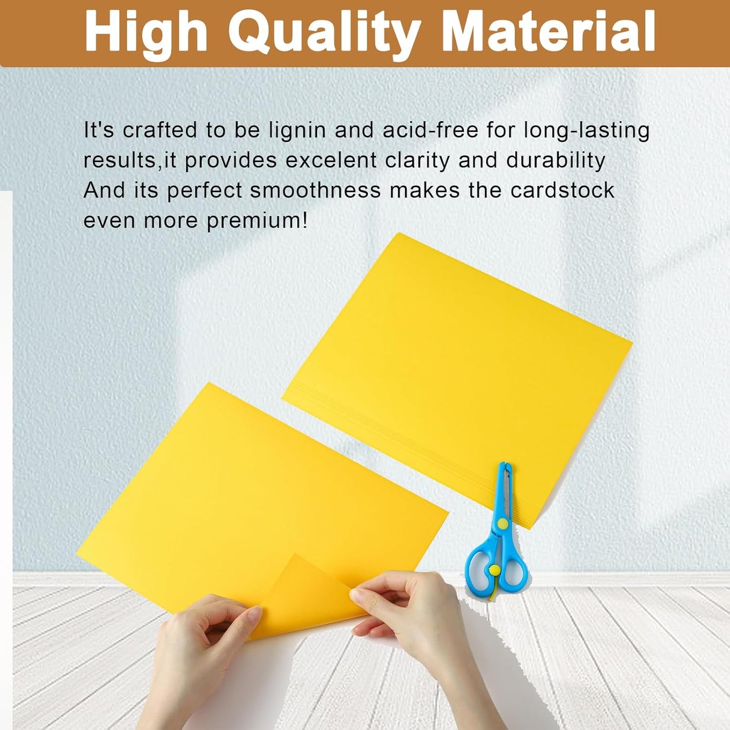 40 Sheets Yellow Cardstock 8.5 x 11 Crafts Paper, 200gsm/75lb Heavyweight Card Stock Printer Paper for DIY Cards Making, Certificates, Wedding Invitations, Menus, Birthday Decorations, School