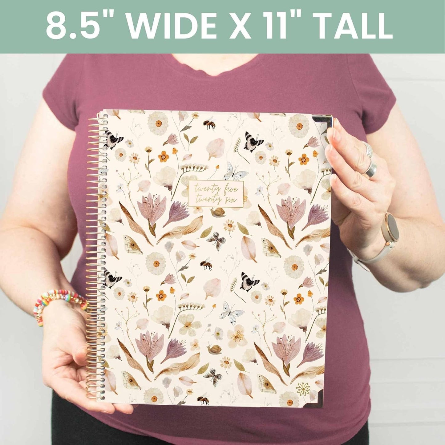 bloom daily planners HARDCOVER 2025-2026 (8.5" x 11") Academic Year Day Planner (July 2025 - July 2026) - Task Goal Organizer - Monthly & Weekly Inspirational Agenda Book - Butterfly Garden