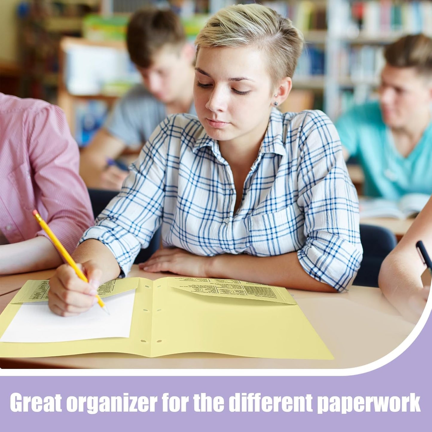 Yeaqee Plastic Folders with Pockets Bulk 3 Hole Punched 2 Pocket File Folders for 3 Ring Binder Divider Folder for Notebooks, Durable Poly for Office Home(Pastel Color)