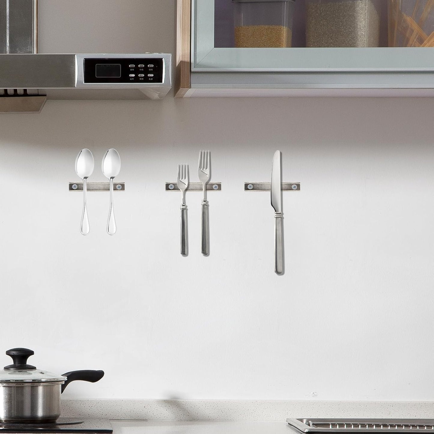 Heavy Duty Rectangular Countersunk Magnets Strips,Rare Earth Cabinet Magnetic Bar,Extra Thin Strong Neodymium Magnets for Wall Mounting (6 Pack, Sliver)