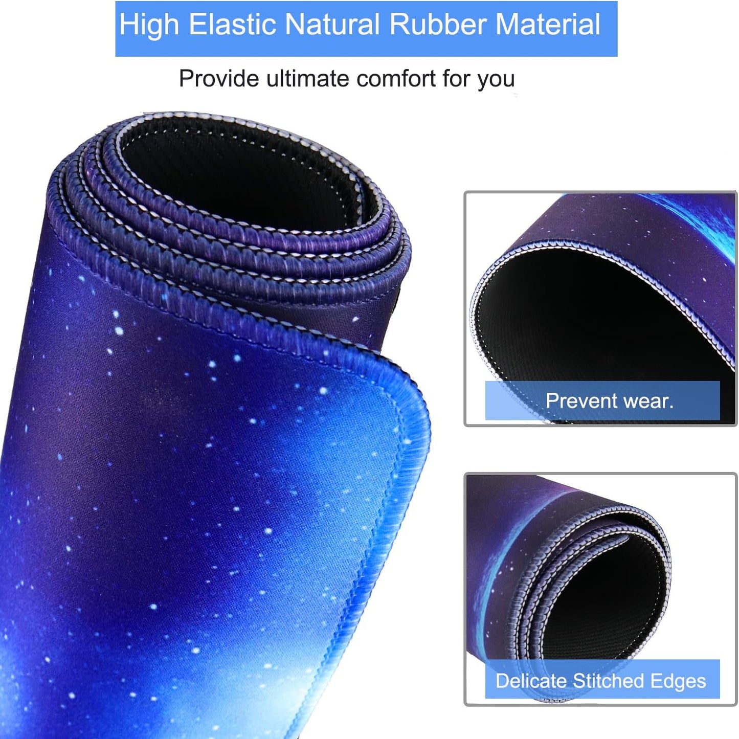 Naukay Gaming Mouse Pad, 31.5x15.7 inch Large Extended Computer Keyboard Mouse Mat, Water Resist Non-Slip Mousepad Rubber Base Long XXL Gaming Mousepad for Work, Office & Home, Space