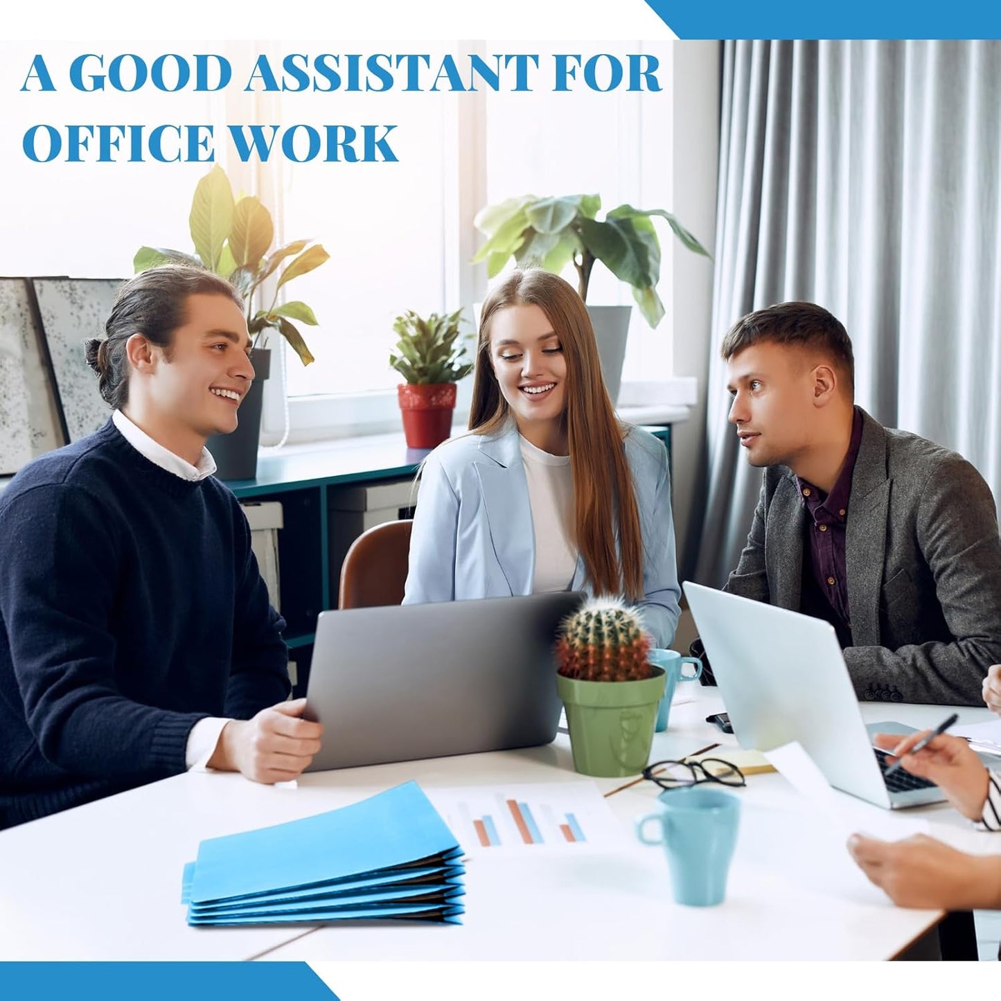 60 Pcs Classification Folders Letter Size, 1 Divider Pressboard File Folder with Fasteners, Expanding File Organizer Bulk for Teachers, Clergy, Office, Church, Christmas Donations (Blue)