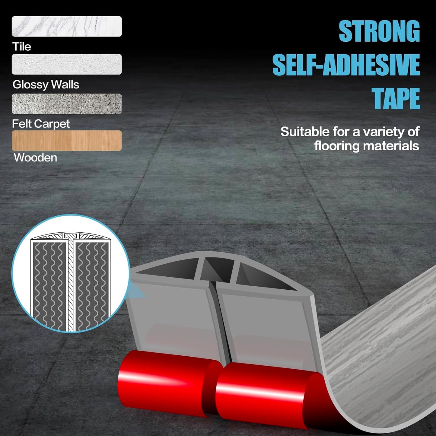 Floor Cord Cover Self Adhesive Cord Hider,20FT Cable Management, Extension Strip Protector for Wires, Prevent Cable Trips for Offices, Gyms, Exhibitions Cavity:0.39"(W) x 0.27"(H) Gray Wood