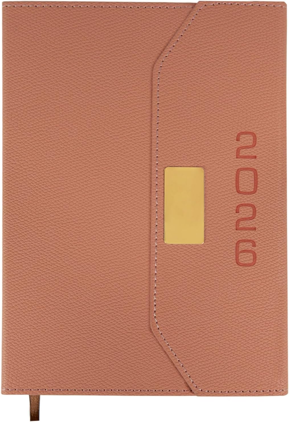 2026 Daily Monthly Planner - Calendar, January - December 2026, 100GSM Thick Paper, Leather Cover, Planner with Hourly Schedule,6.1" x 8.2", Daily Inside Page - Monthly Inside Page, Pen Holder, Bookmarks (Pink)