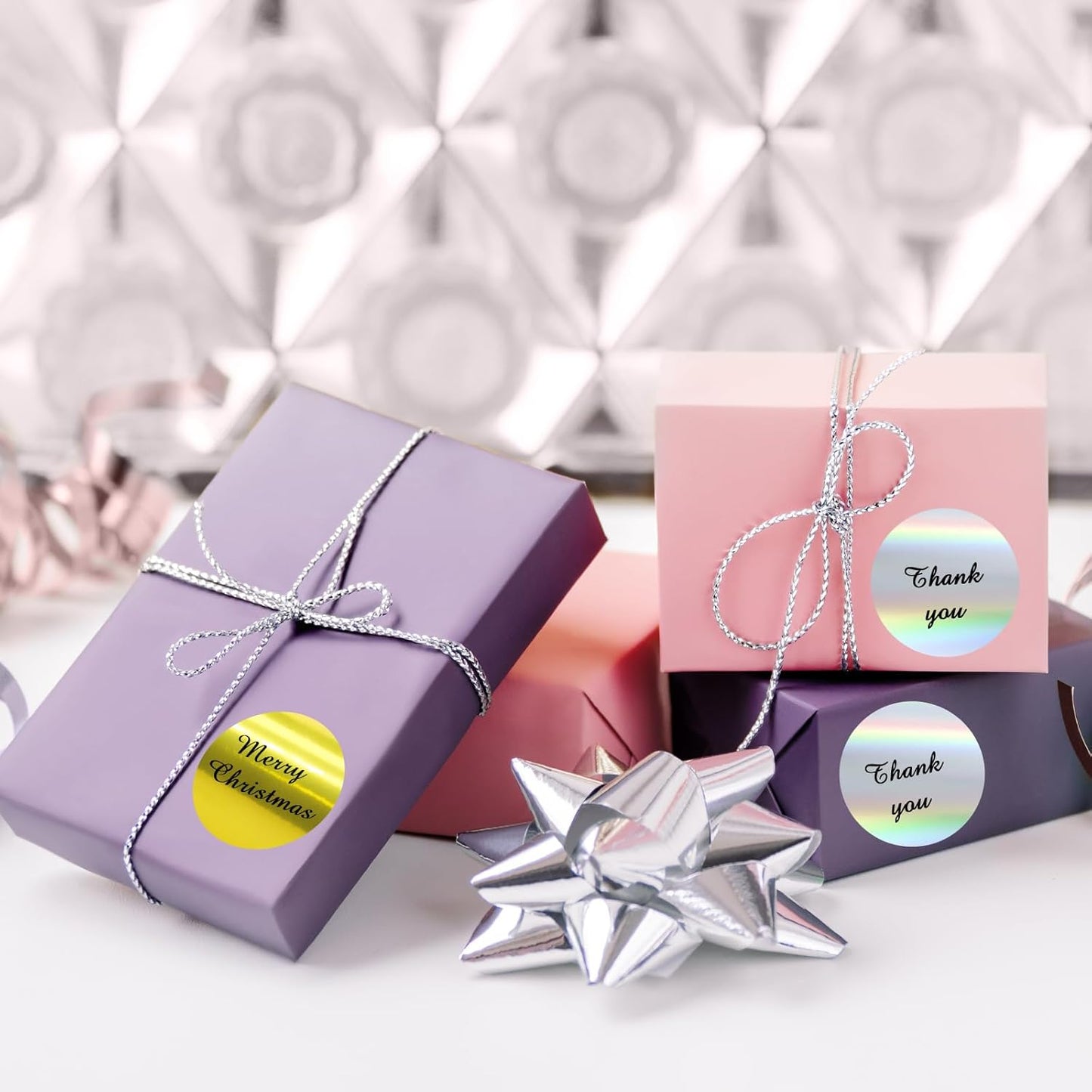 1.5 Inch Gold Round Thermal Stickers, Self-Adhesive Circle Direct Thermal Labels, Multi-Purpose Roll Sticker Labels(500 Labels，1 Roll)