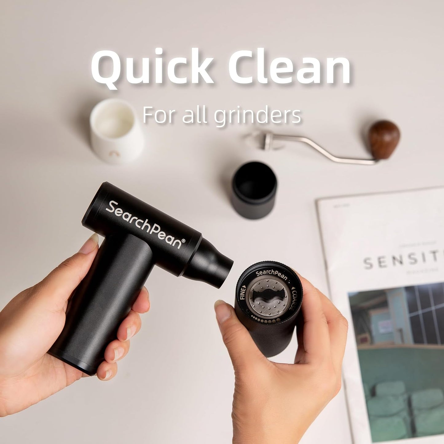 Mini 4 in 1 Compressed Air Duster & Vacuum, 150000RPM with Strong Suction Rechargeable Cordless for Home Coffee Bar Grinder Keyboard Computer Car Aeolus