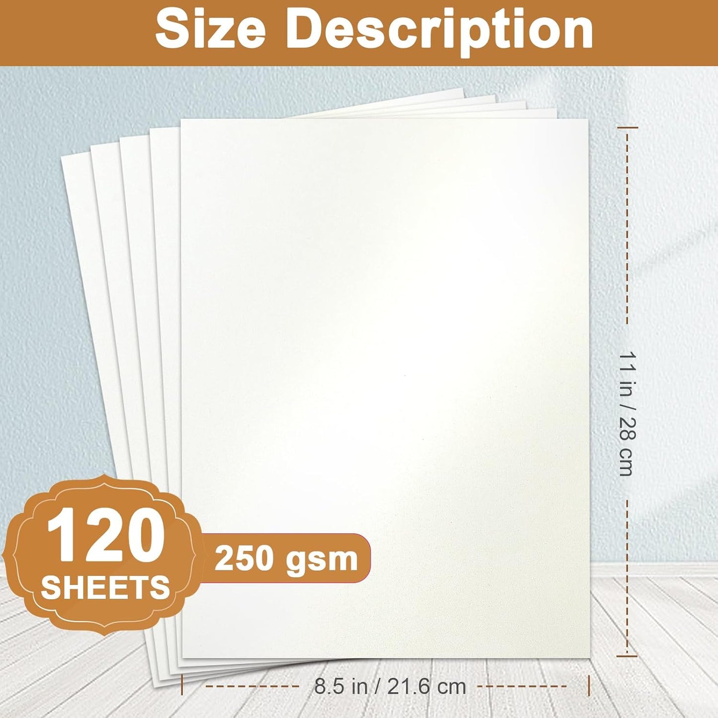 120 Sheets Cream Shimmer Cardstock 8.5 x 11 Off White Paper, 250gsm/92lb Premium Glossy Paper Card Stock for DIY Cards Making, Wedding Invitations, Anniversaries, Business Cards, Menus