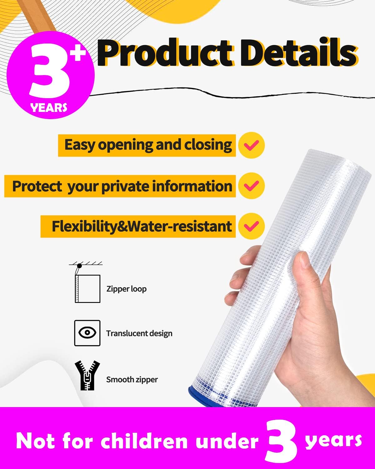 SUNEE Mesh Zipper Pouch 9x13 in (Black, 24 Packs),Extra Large Water-Resistant Zip Bag for School Office Supplies, Puzzles & Games Organizing Storage