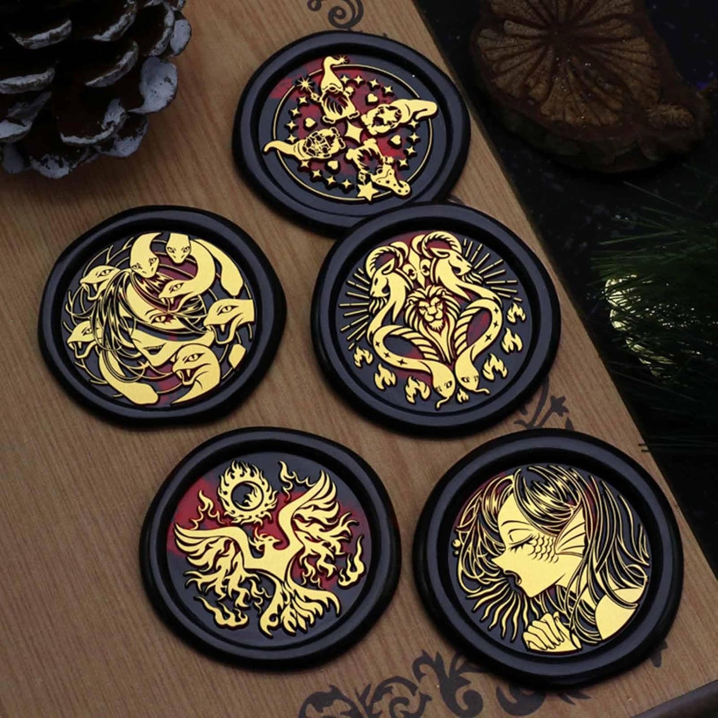 Phoenix Wax Seal Stamp- Retro Firebird Sealed Stamp, 1.18 Inch/30mm Brass Sealing Wax Stamp with Handle for Wedding Party Invitation Gift Wrapping Envelopes