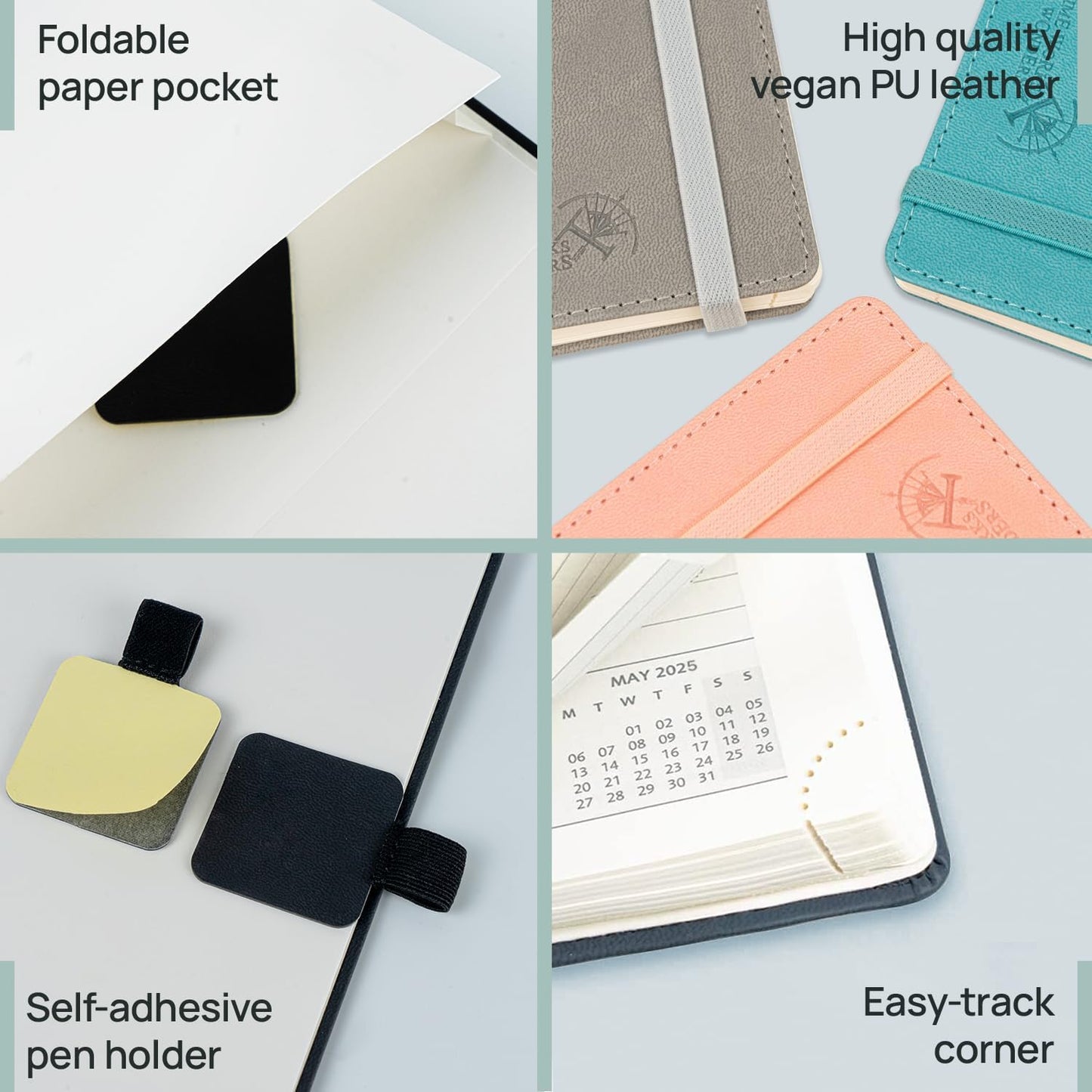 POPRUN Monthly Planner 2025-2026 (Large- 8.5" x 10.5" Soft Cover), 18-Month Calendar Book (Jul.2025-Dec.2026), Calendar Planner with Monthly Tabs & Pocket, 100 GSM Paper - Pink