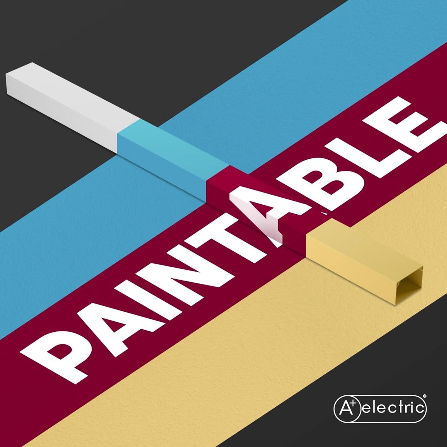 315" Cable Hider, Wire Cover, Cables Raceway for Cord Hide, Long, Large, White and paintable Cords Cover Concealer Conduit Channel, TV, Ethernet Molding Electrical Wires Management Kit