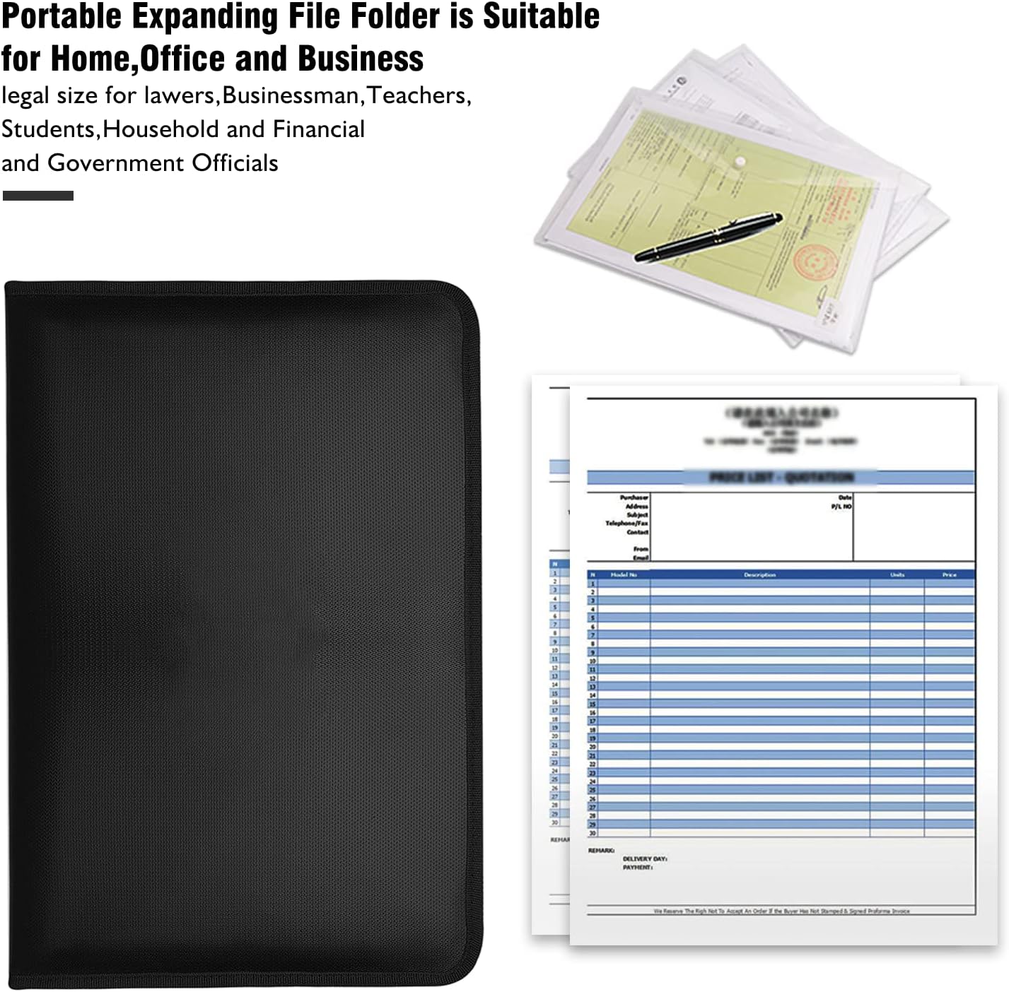 ENGPOW Legal Size Expanding File Folder Important Document Organizer Fireproof Document Bag with 13 Pockets,Color Labels,Non-Itchy Silicone Coated Portable File Wallet Large Capacity(16" x 10.6")