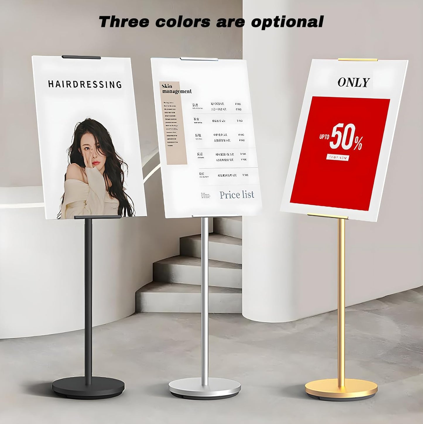 Heavy Duty Multi-angle Adjustable Metal Painting Easel Stand,Sign Holder Stand,Poster Stand with Round Base- Outdoor Floor Standing Indoor Display Holder(Black)